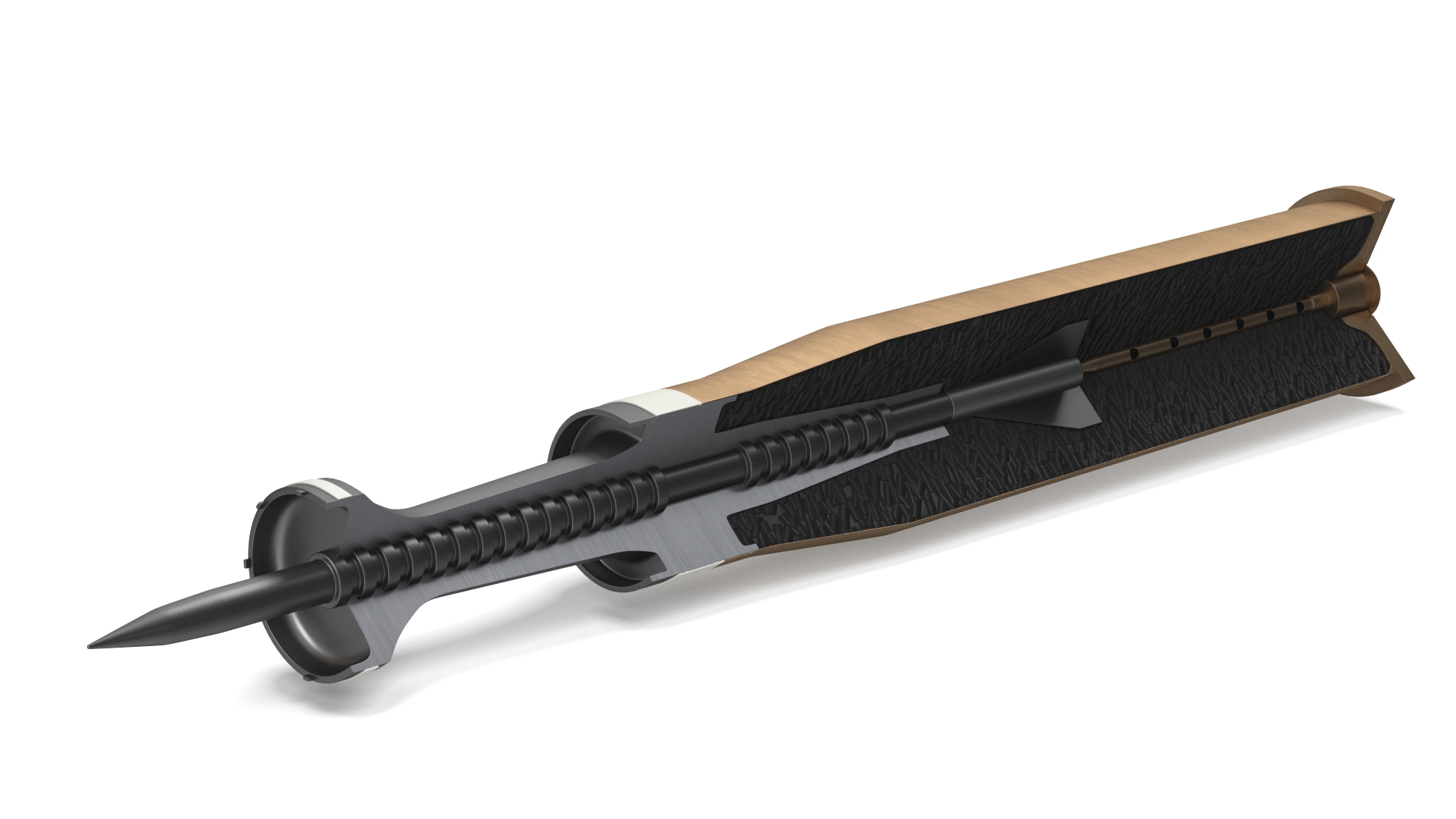 3D Kinetic Action Projectile in Section