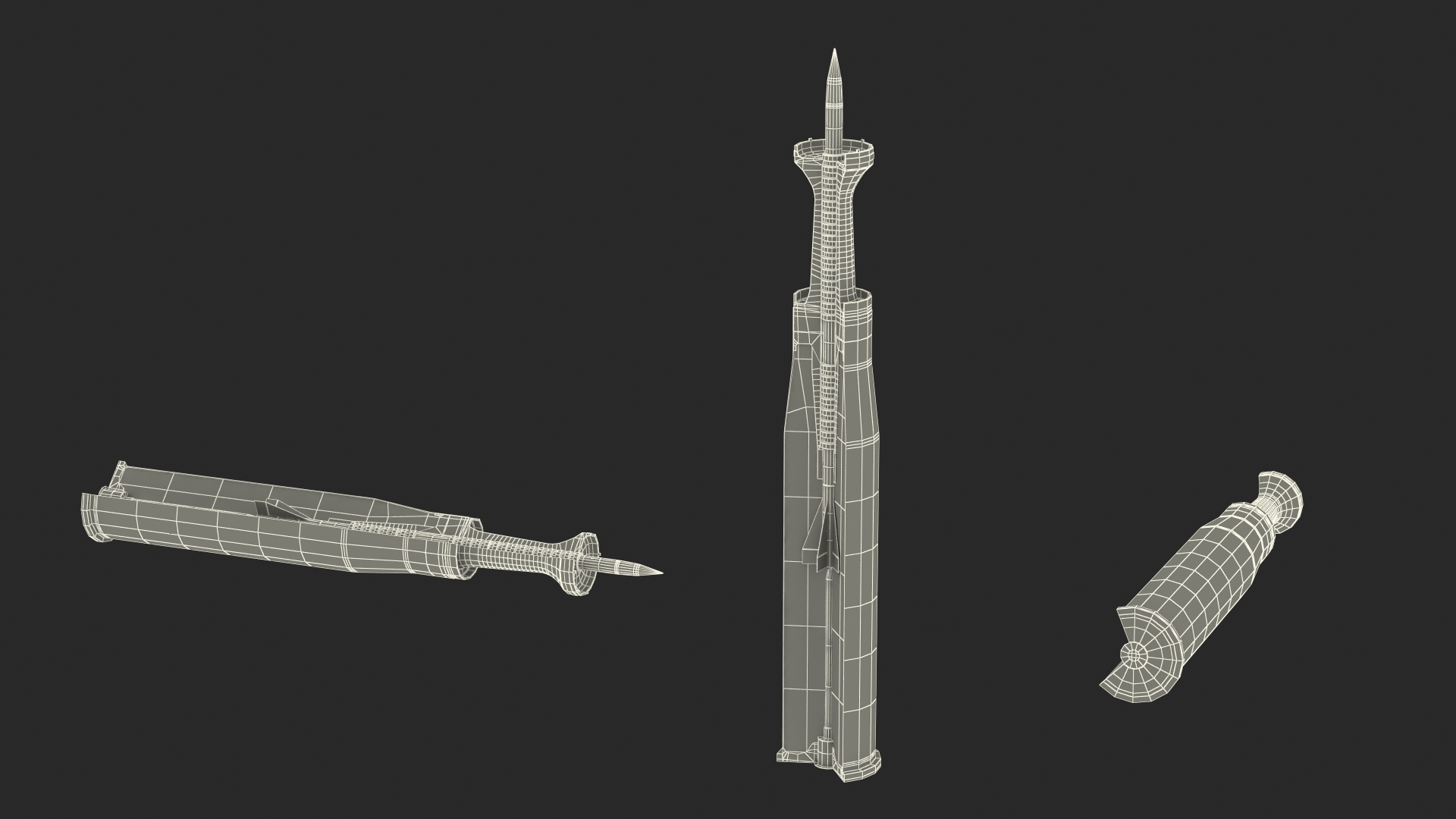 3D Kinetic Action Projectile in Section