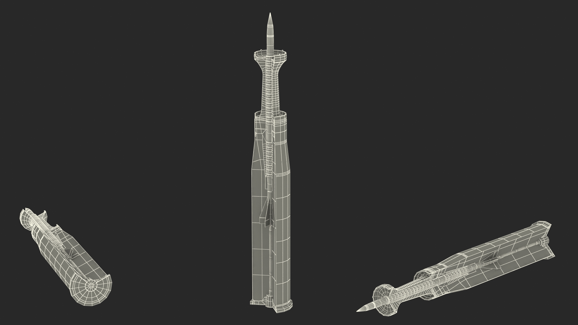 3D Kinetic Action Projectile in Section