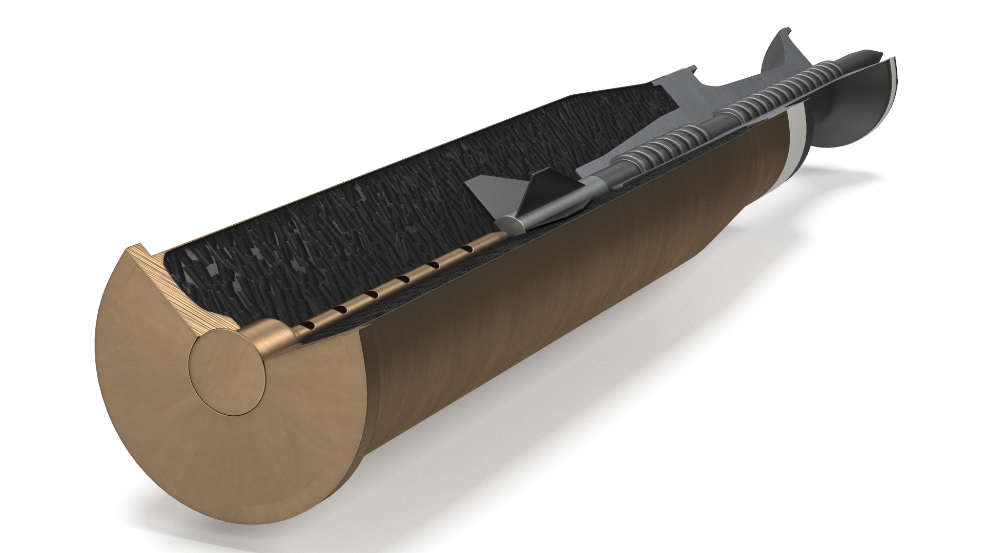 3D Kinetic Action Projectile in Section