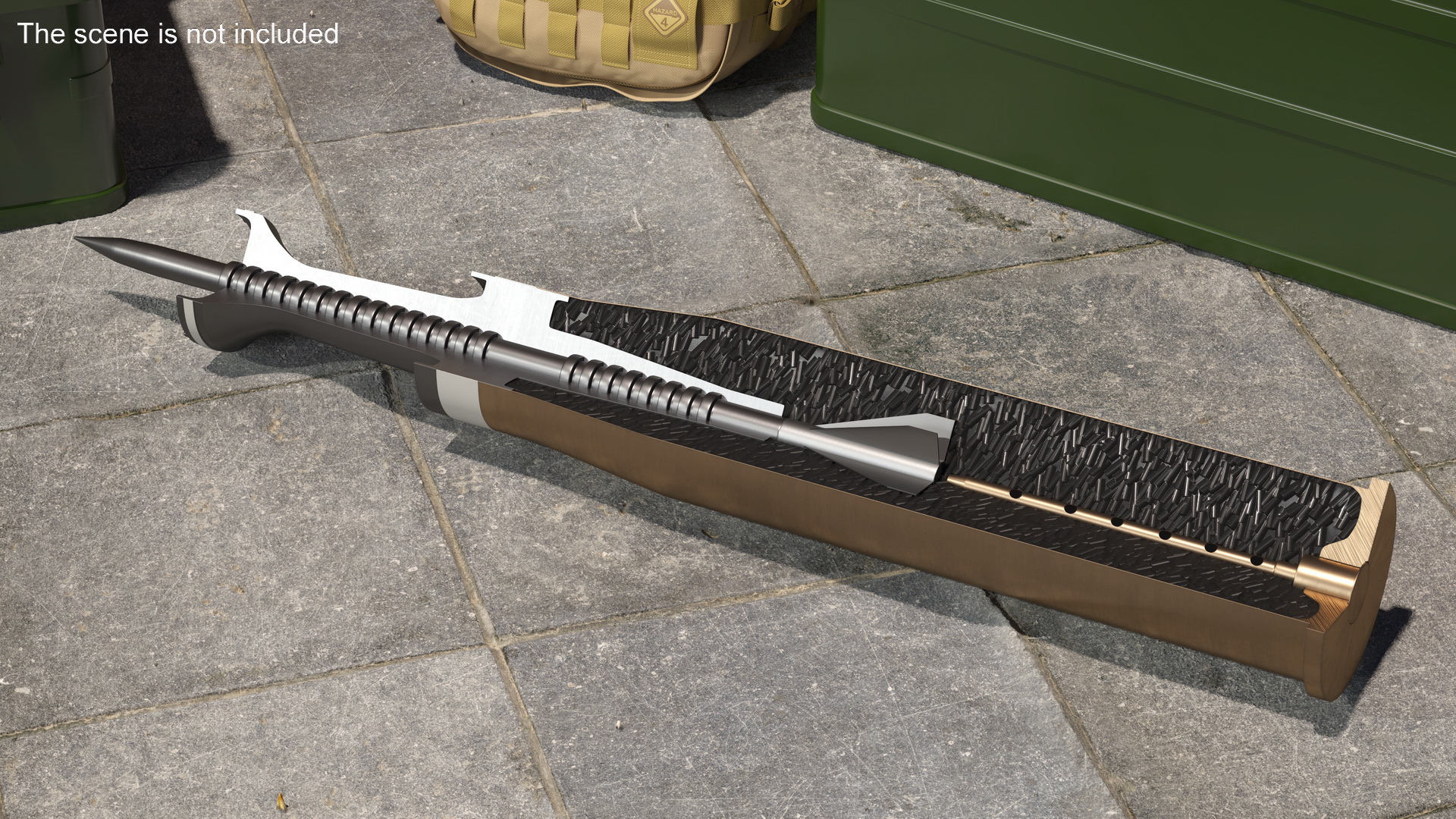 3D Kinetic Action Projectile in Section