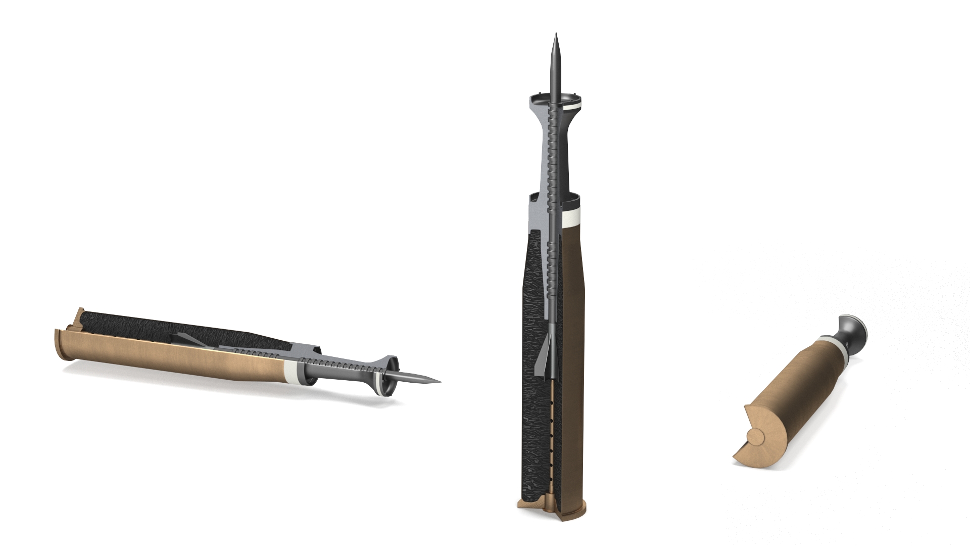 3D Kinetic Action Projectile in Section