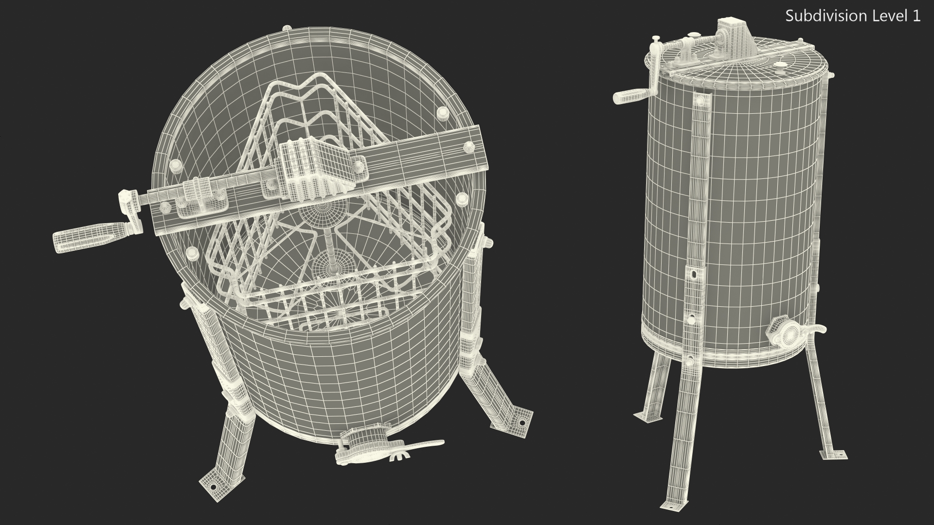 3D Stainless Steel Manual Honey Extractor model