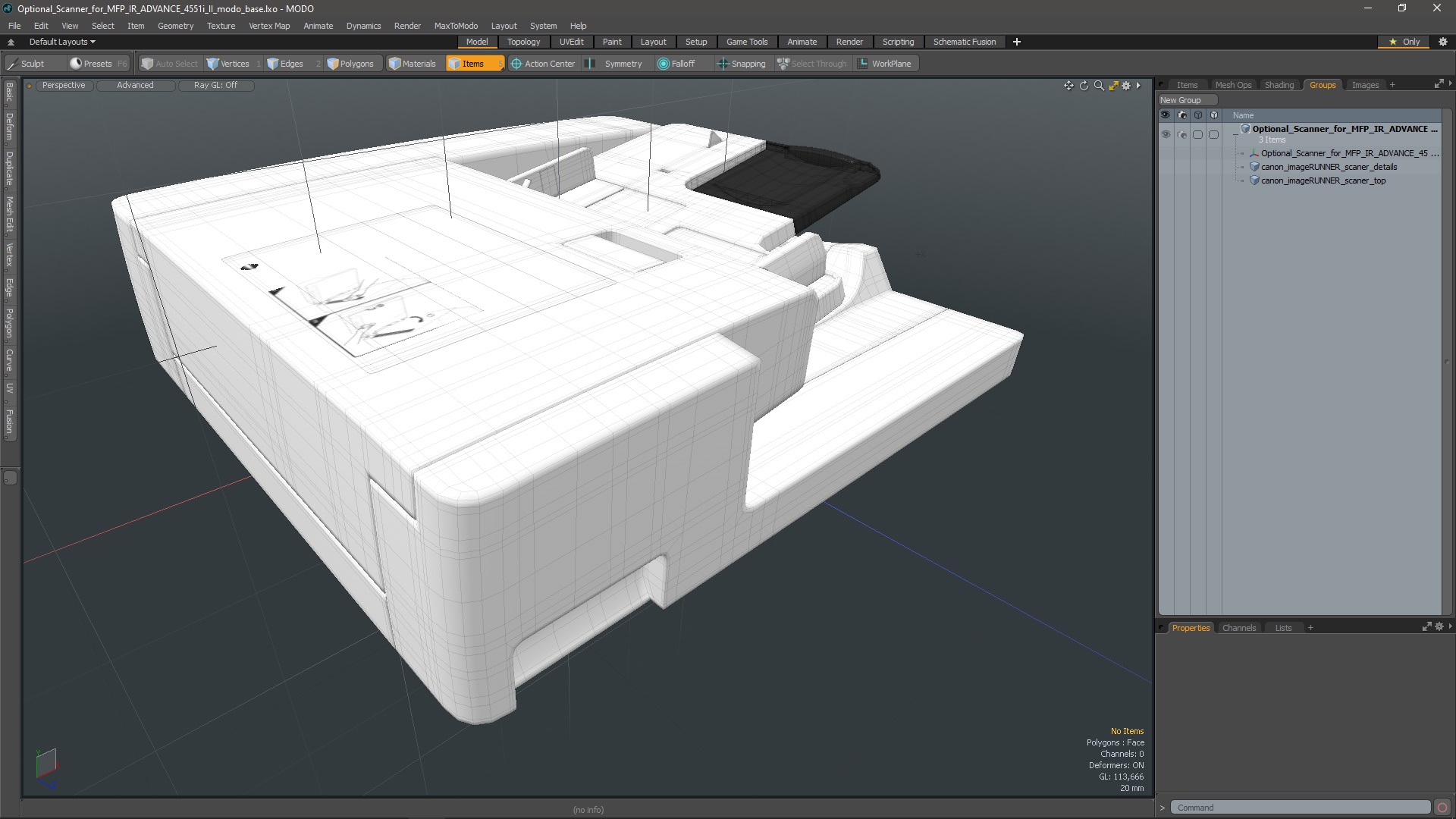 Optional Scanner for MFP IR ADVANCE 4551i II 3D model