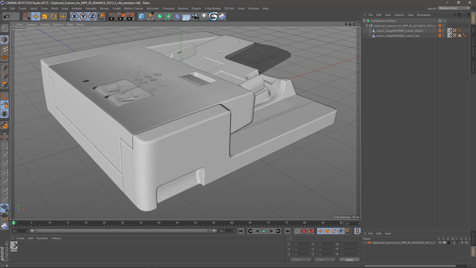 Optional Scanner for MFP IR ADVANCE 4551i II 3D model