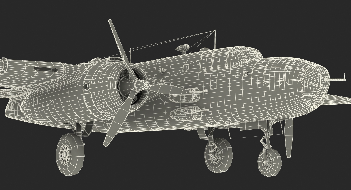 3D model B 25 Mitchell US Medium Bomber