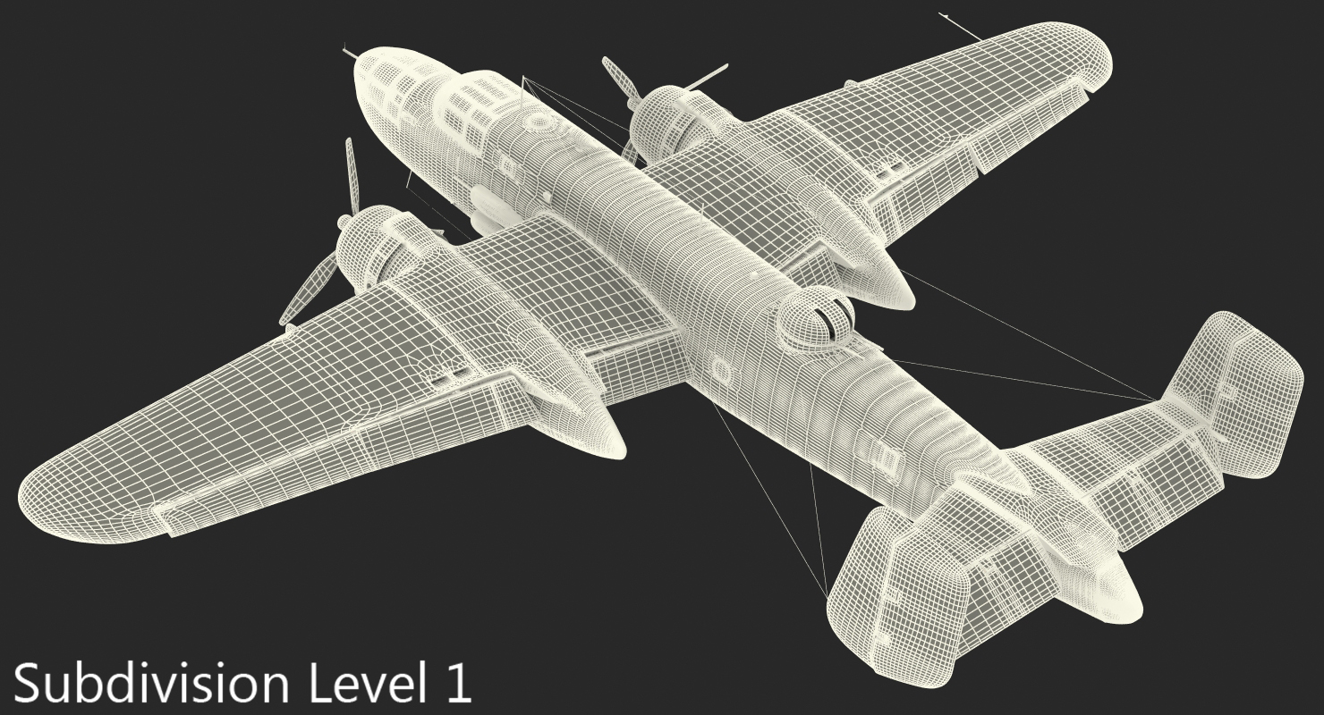 3D model B 25 Mitchell US Medium Bomber