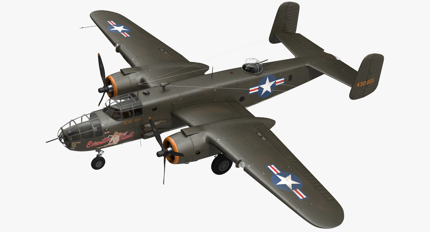 3D model B 25 Mitchell US Medium Bomber