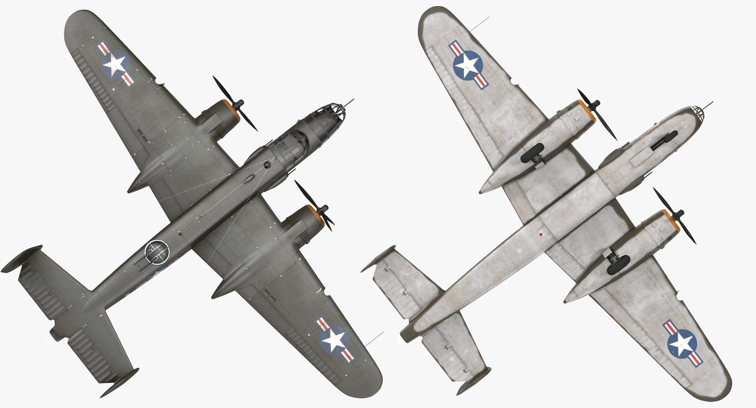 3D model B 25 Mitchell US Medium Bomber