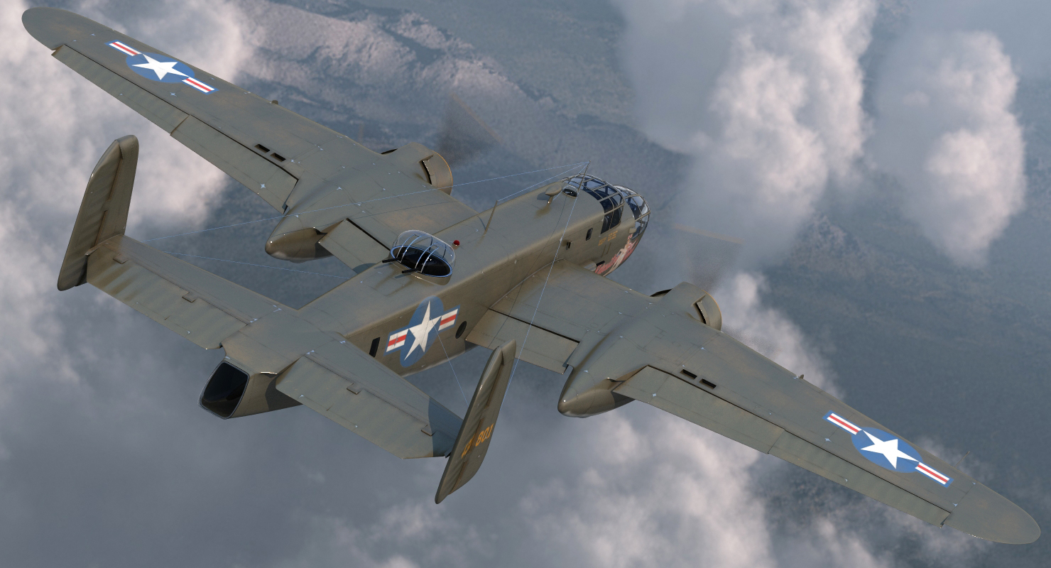 3D model B 25 Mitchell US Medium Bomber
