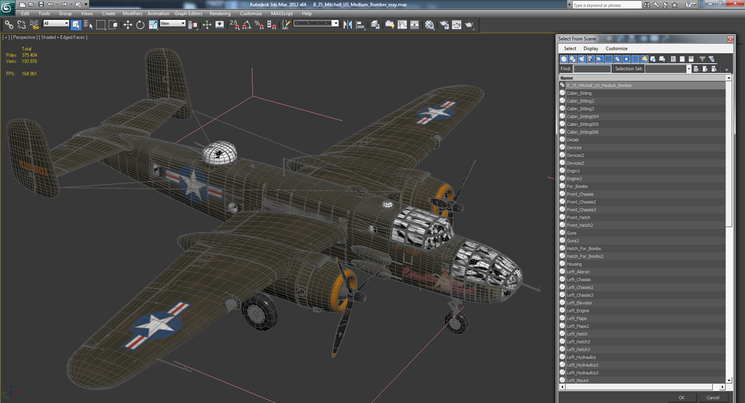 3D model B 25 Mitchell US Medium Bomber