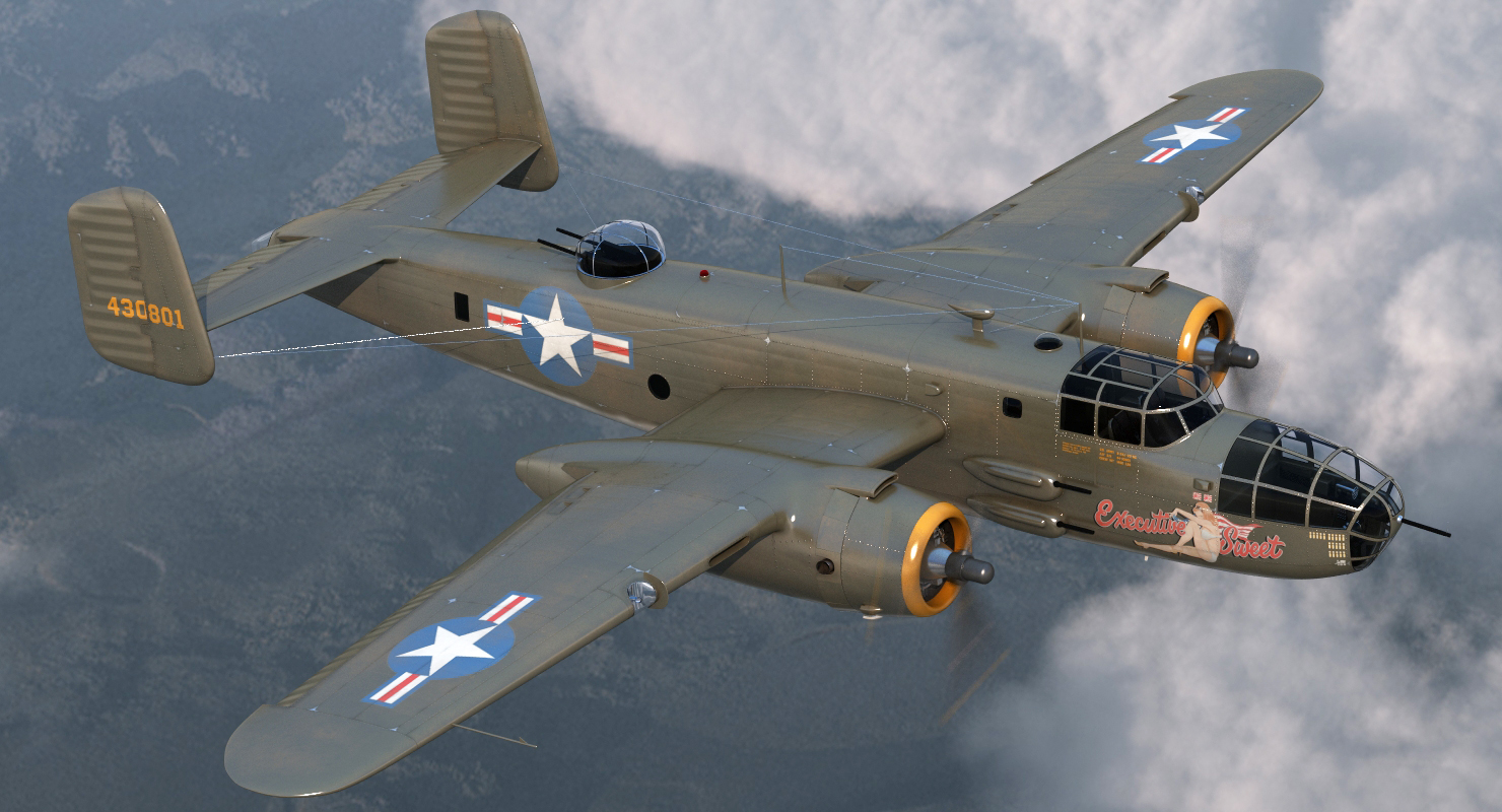 3D model B 25 Mitchell US Medium Bomber