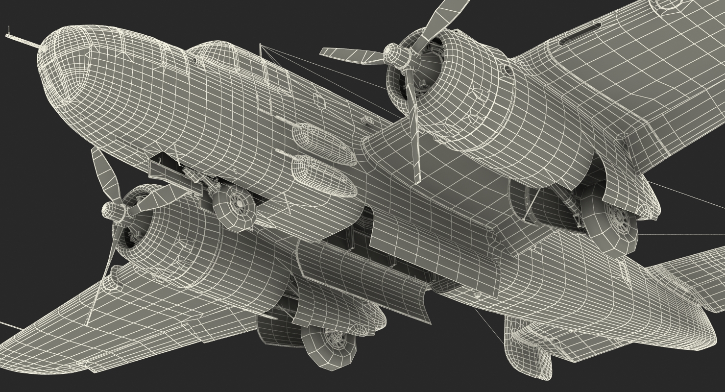 3D model B 25 Mitchell US Medium Bomber