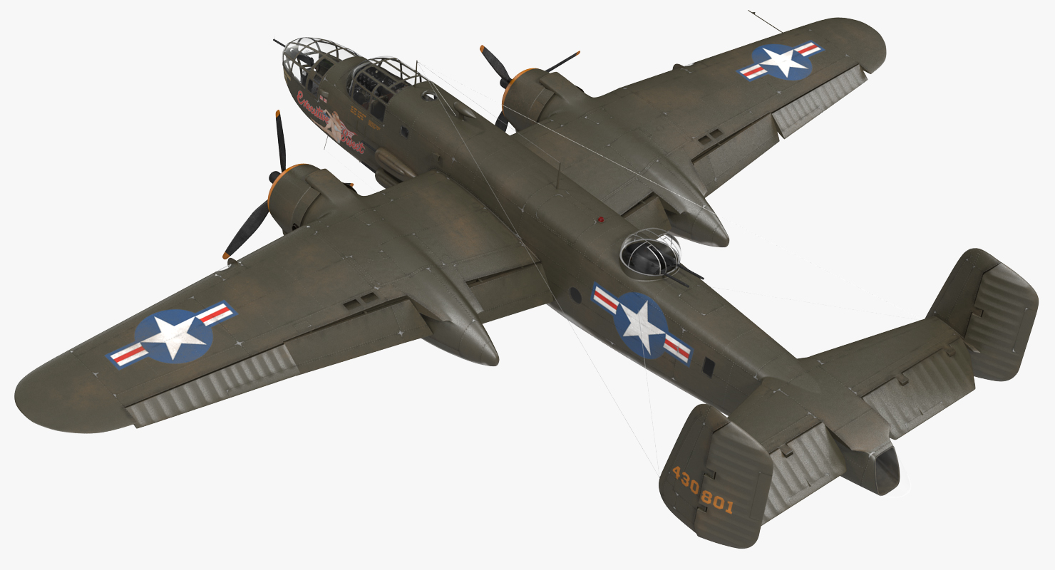 3D model B 25 Mitchell US Medium Bomber