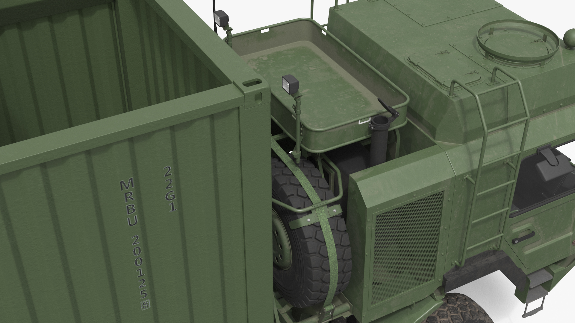 Military Transport Truck with Container Missile Launcher, view 7