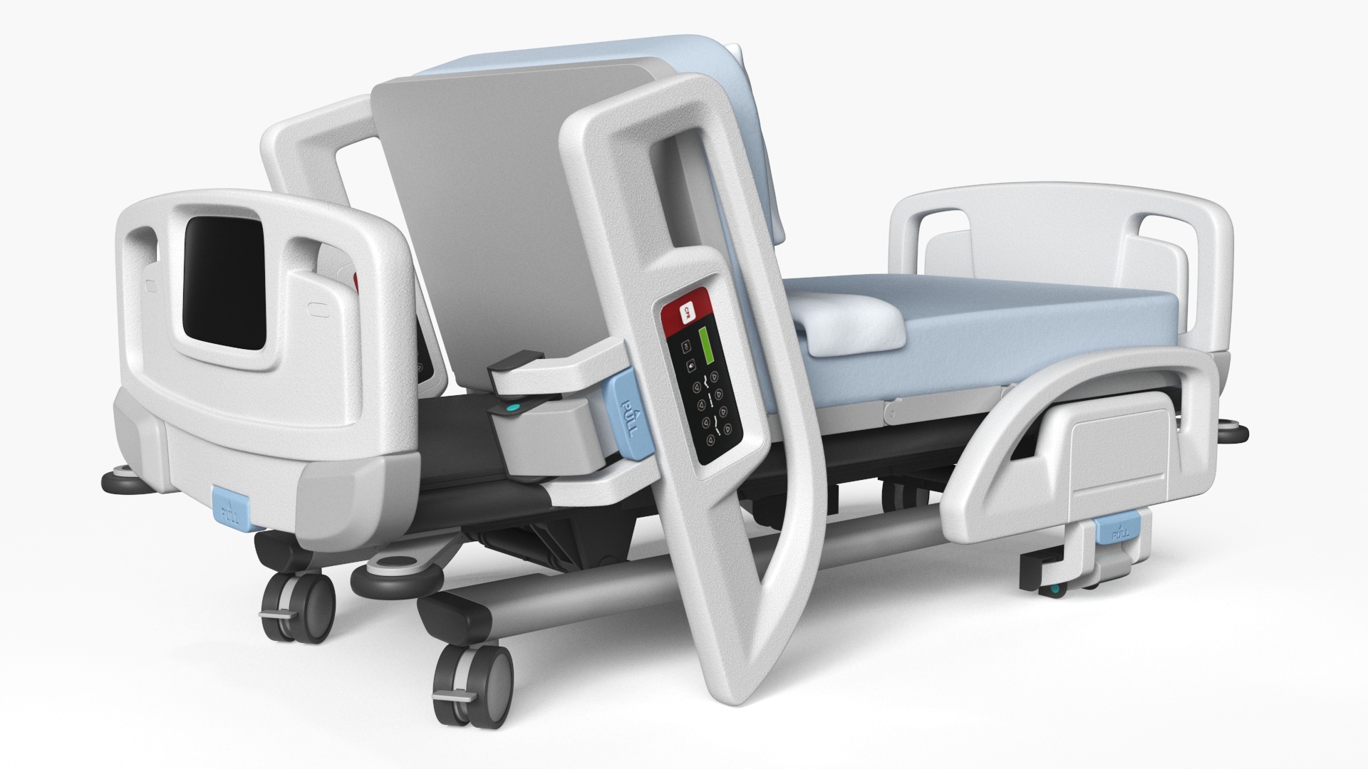 3D model Smart Hospital Bed Sitting Position Off State