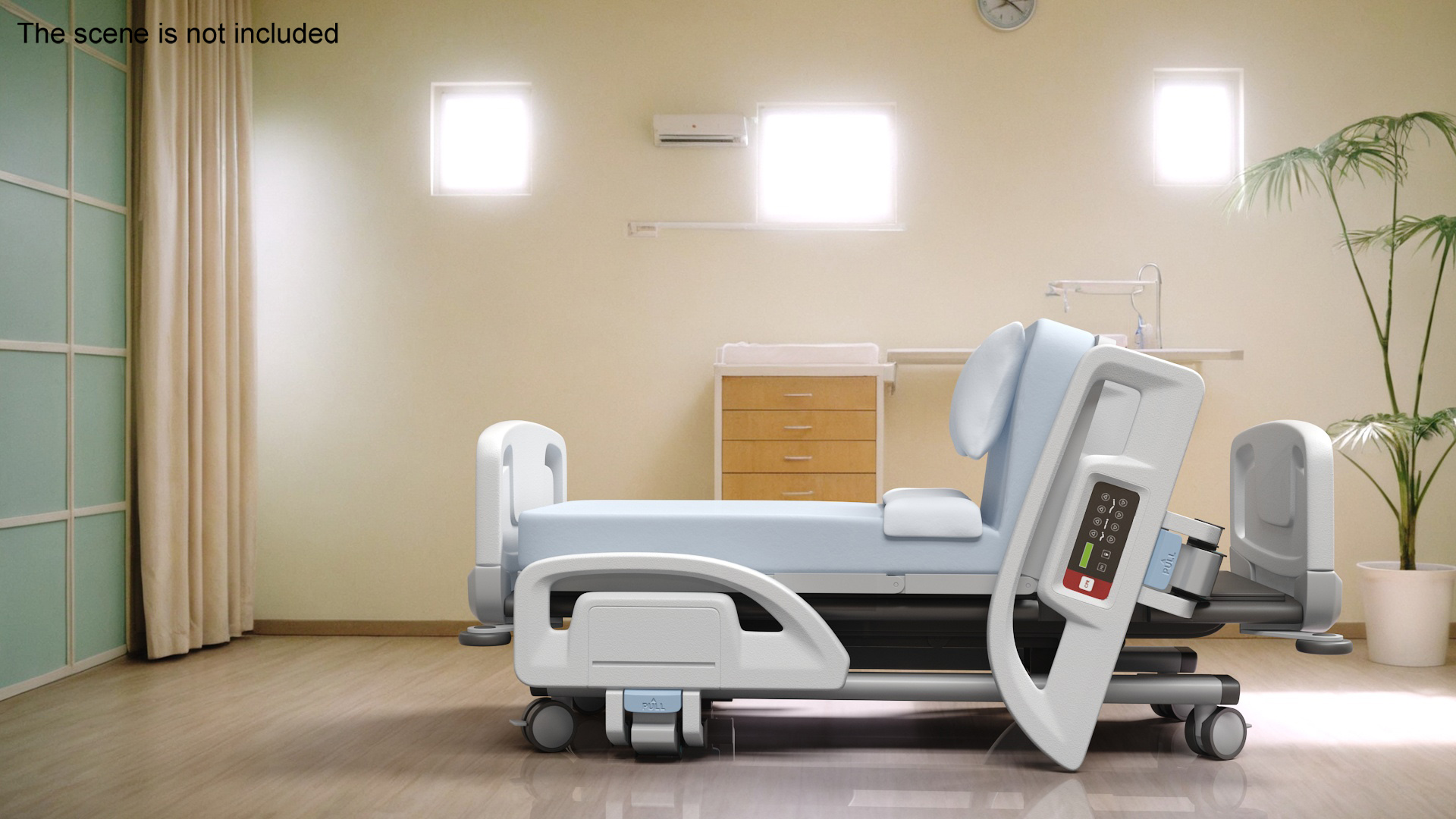 3D model Smart Hospital Bed Sitting Position Off State