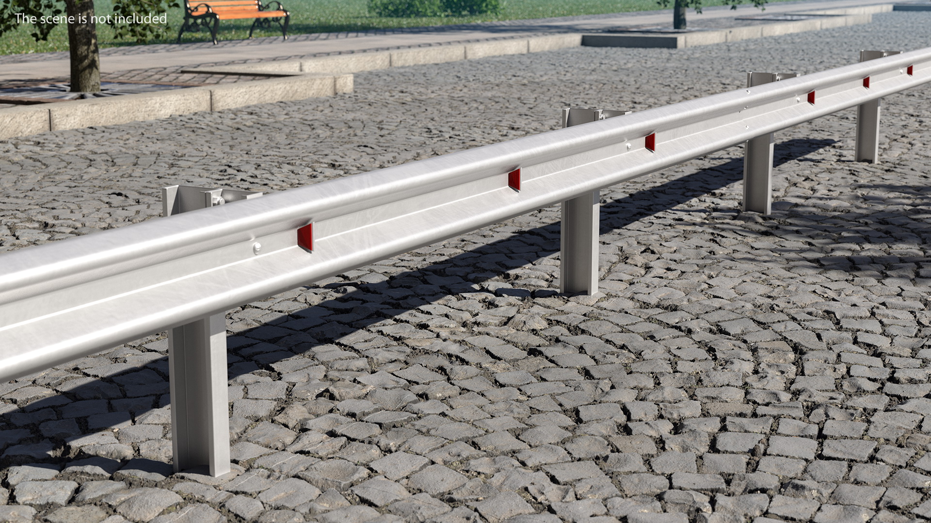 3D Metal Highway Guardrail model
