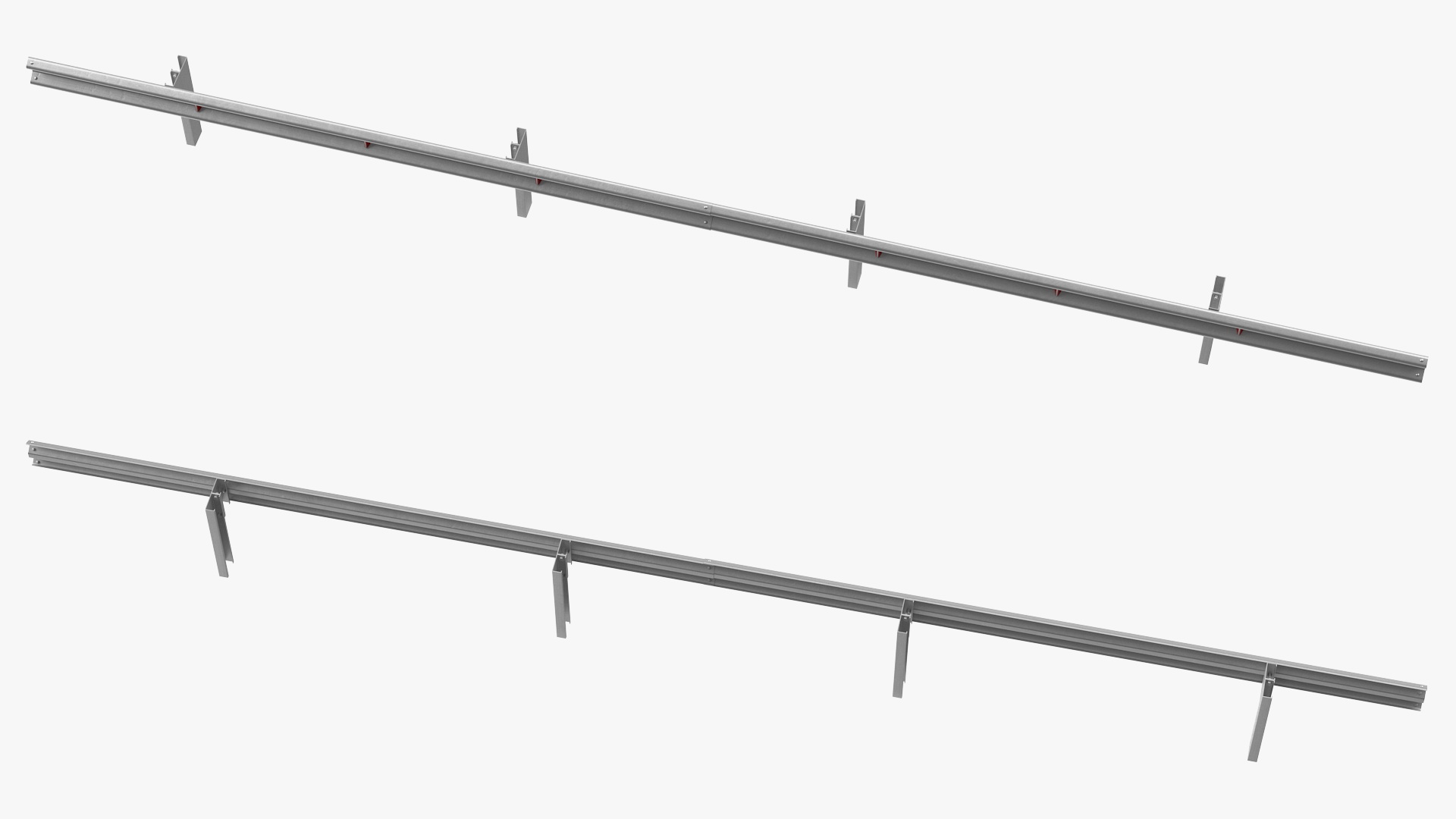 3D Metal Highway Guardrail model
