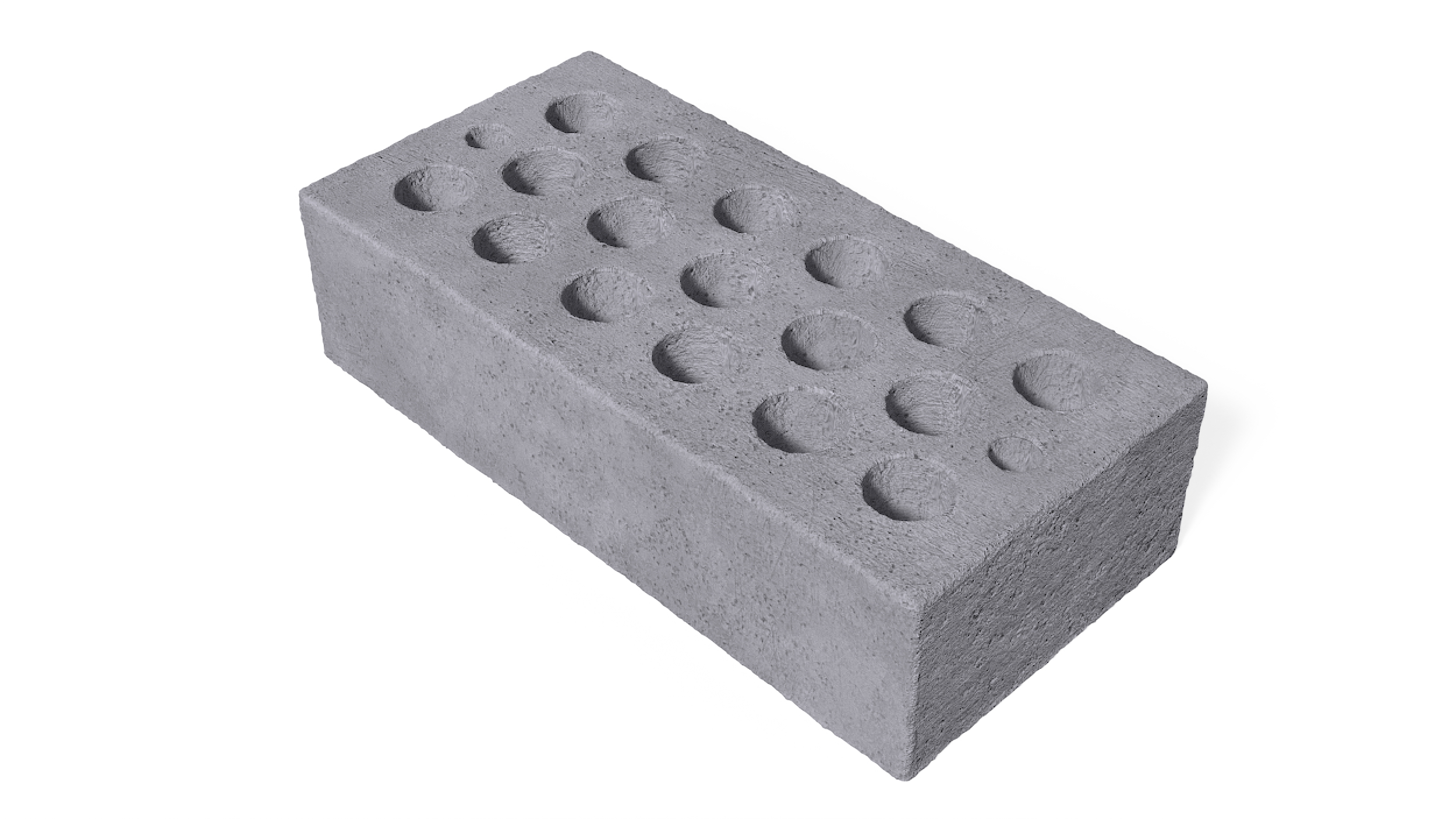 Hollow Sand Lime Brick Gray 3D