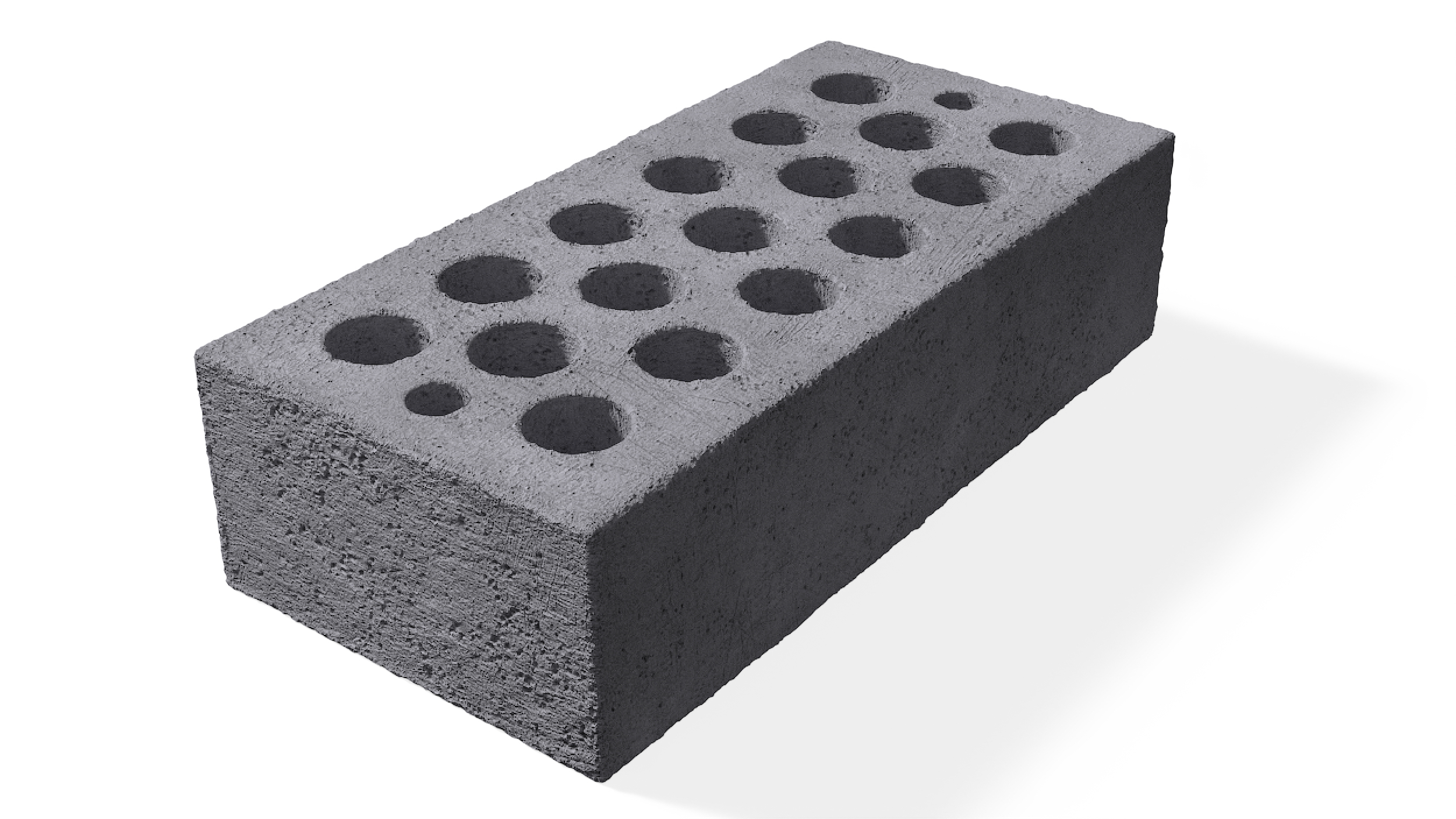 Hollow Sand Lime Brick Gray 3D