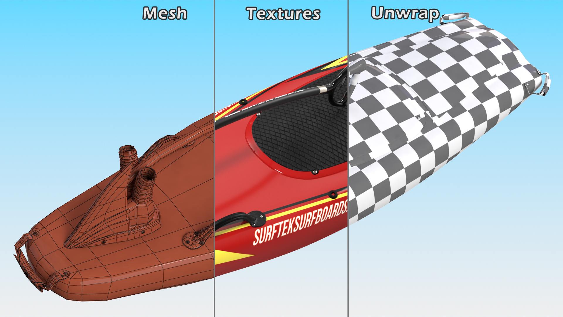 3D Surftek Aquasurf Jet Surfboard Folded Red