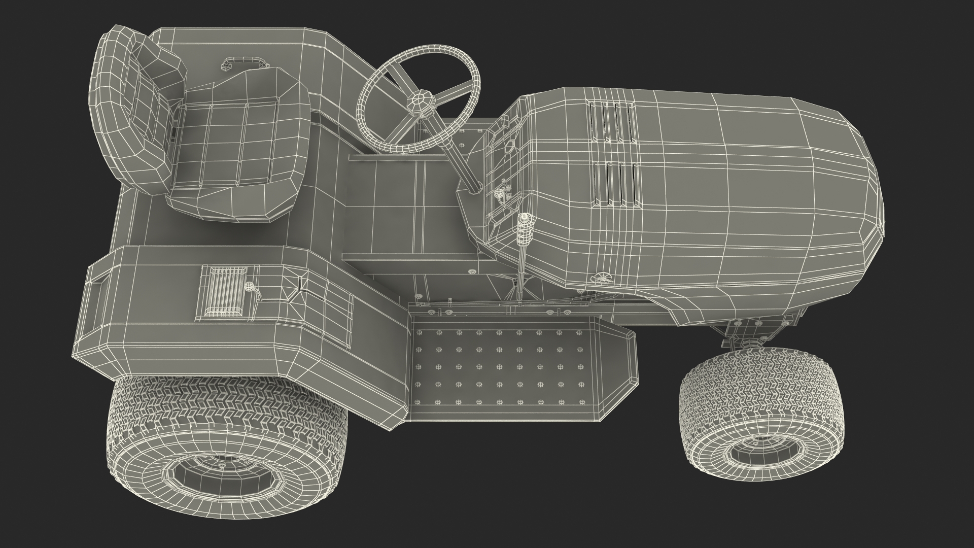 Mini Tractor Rigged 3D model