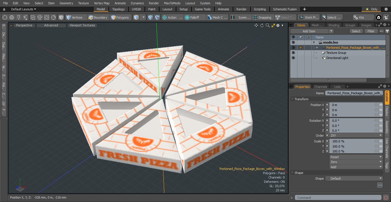 3D Portioned Pizza Package Boxes with Window