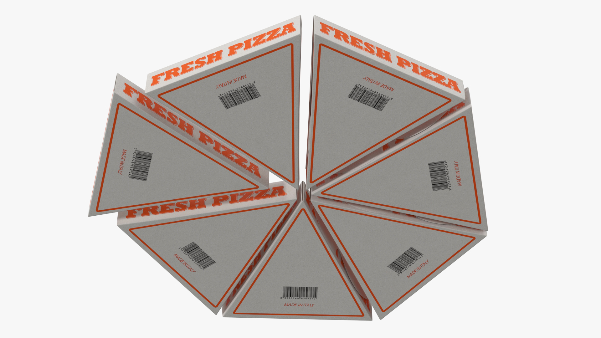 3D Portioned Pizza Package Boxes with Window