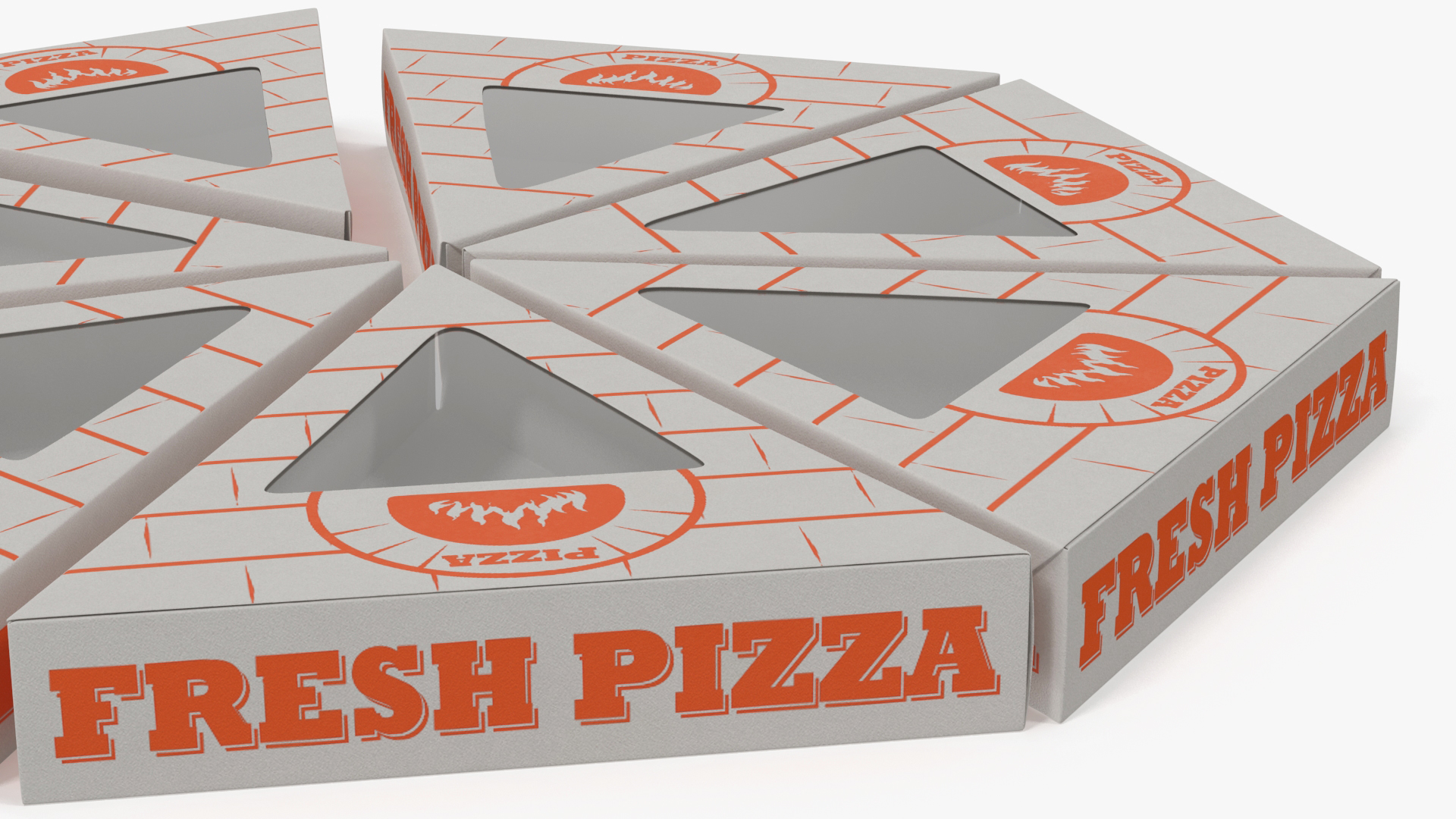 3D Portioned Pizza Package Boxes with Window