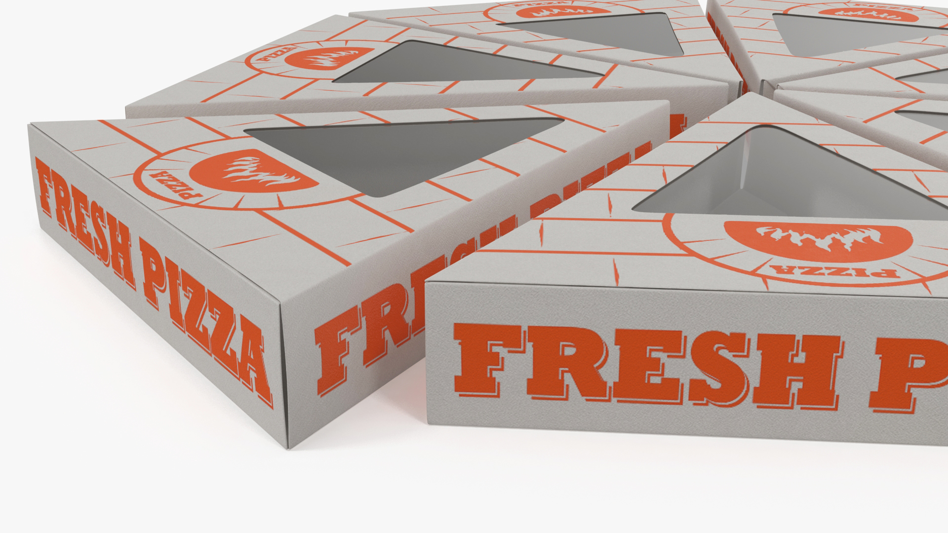 3D Portioned Pizza Package Boxes with Window