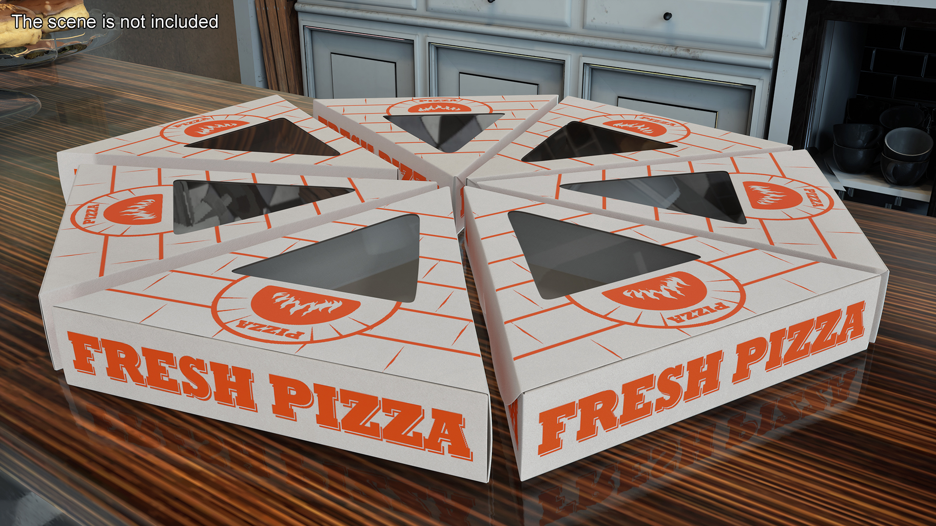 3D Portioned Pizza Package Boxes with Window