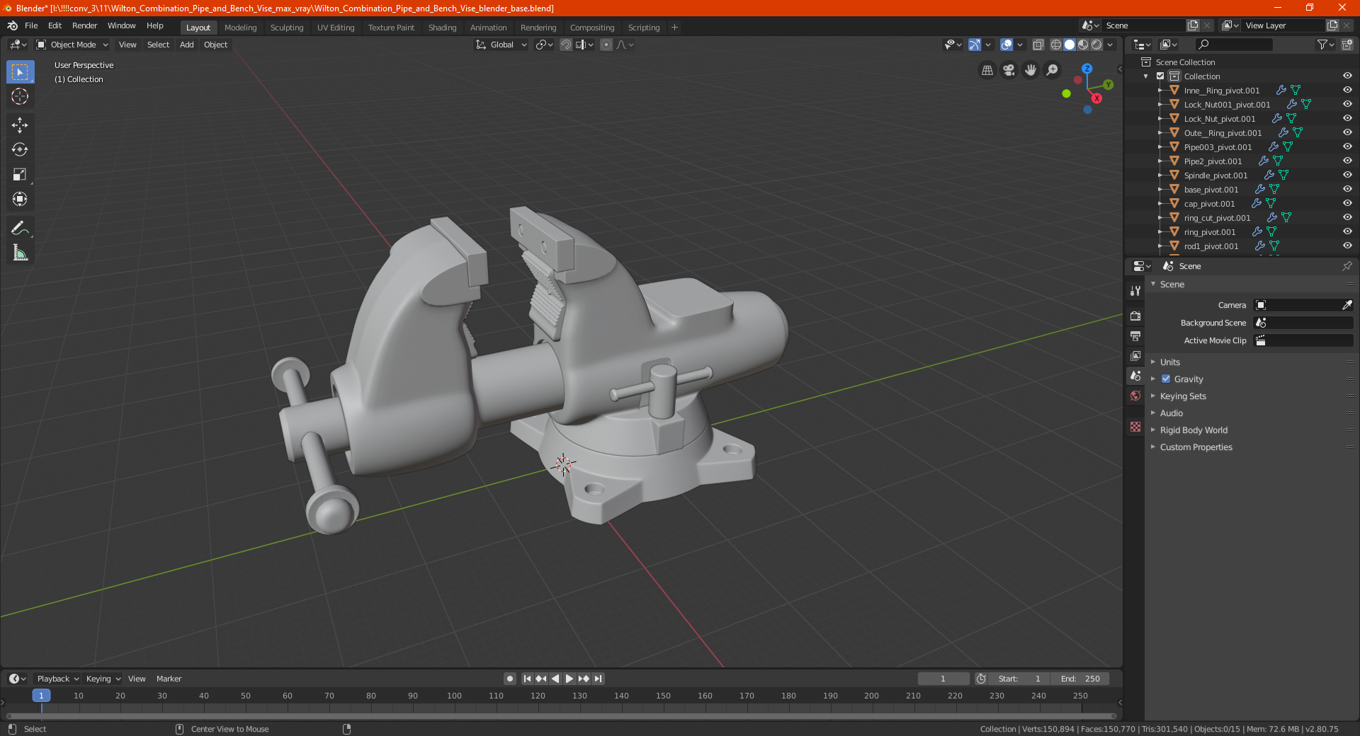 3D Wilton Combination Pipe and Bench Vise model