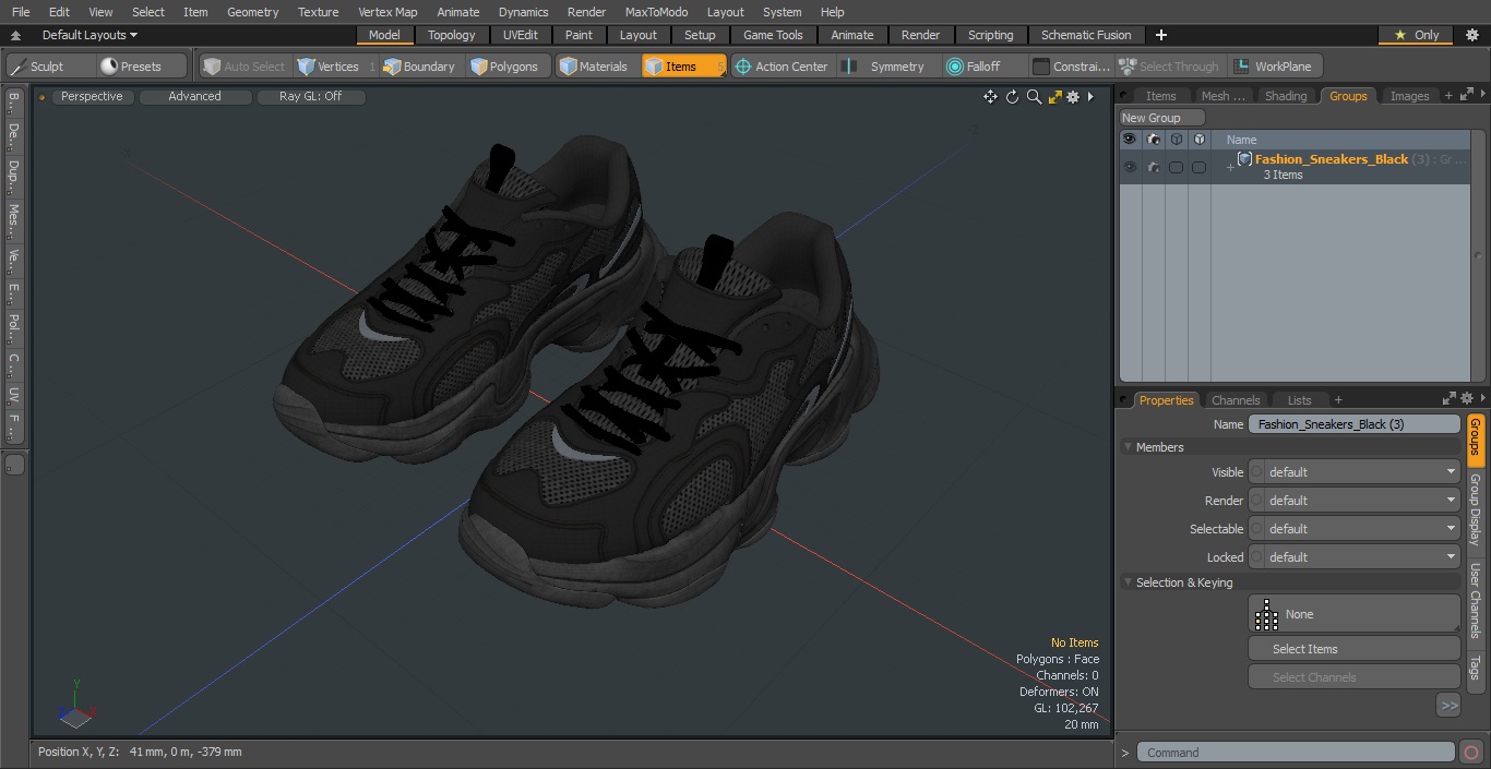 Fashion Sneakers Black 3D