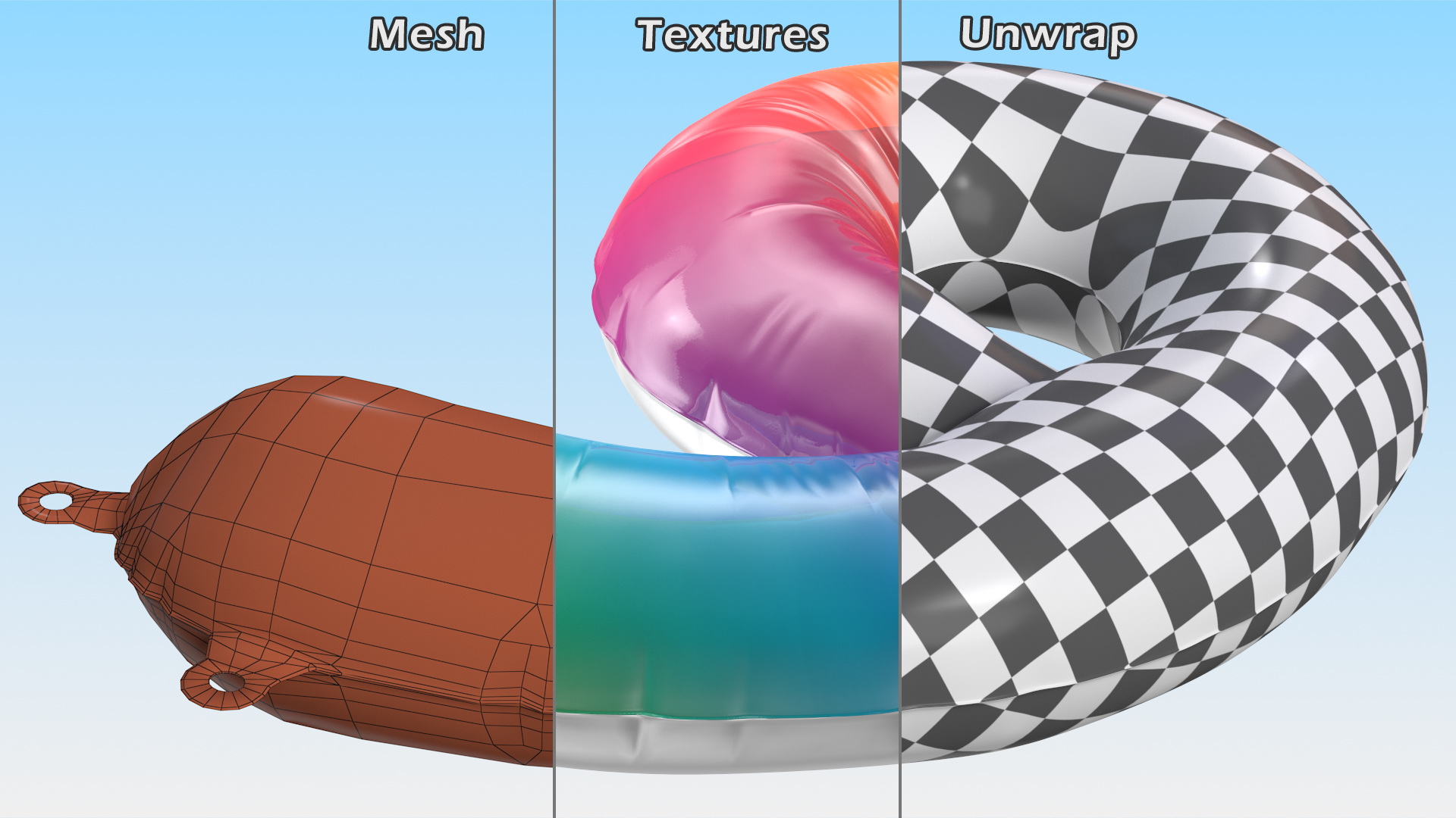 3D model Balloon Numbers 6 Rainbow