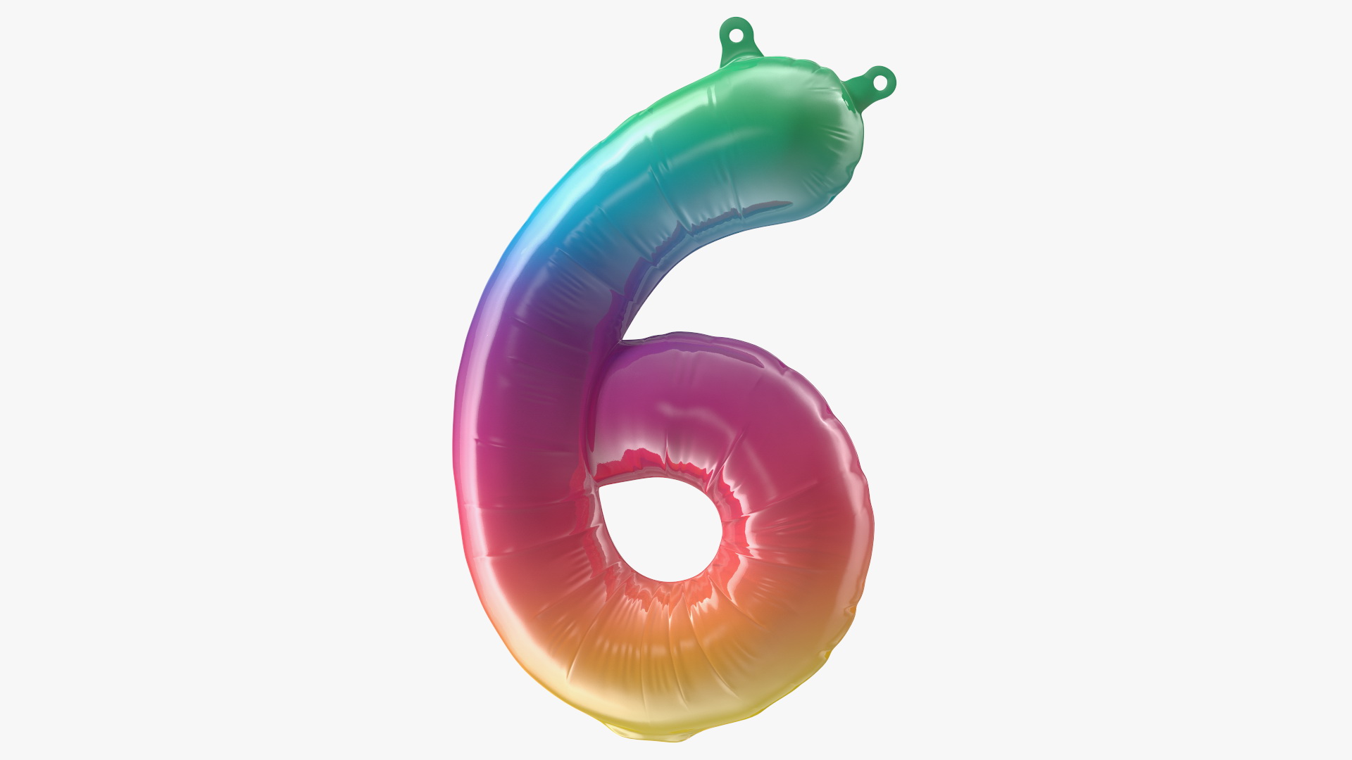 3D model Balloon Numbers 6 Rainbow
