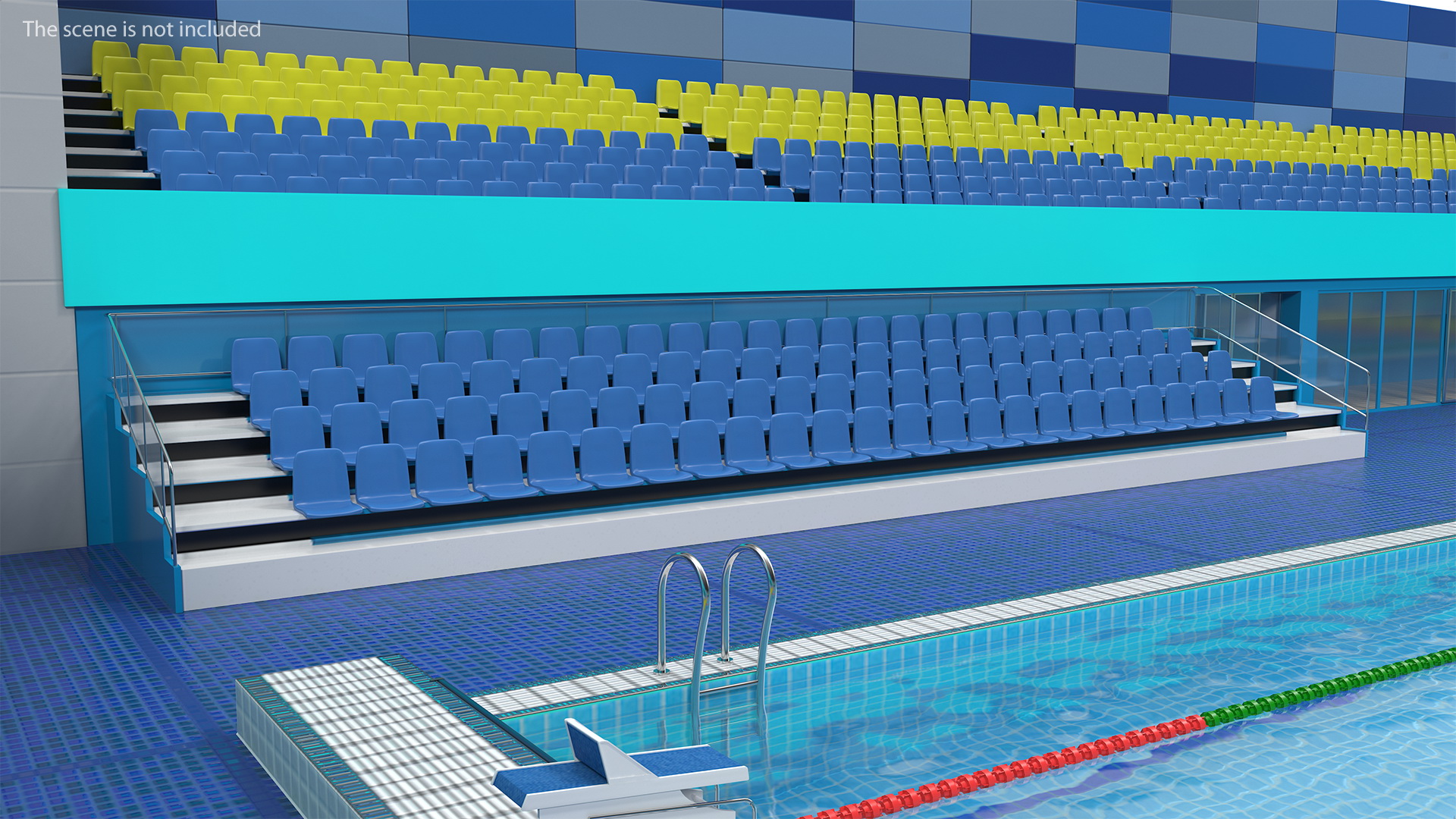 3D Empty Tribune Rows model