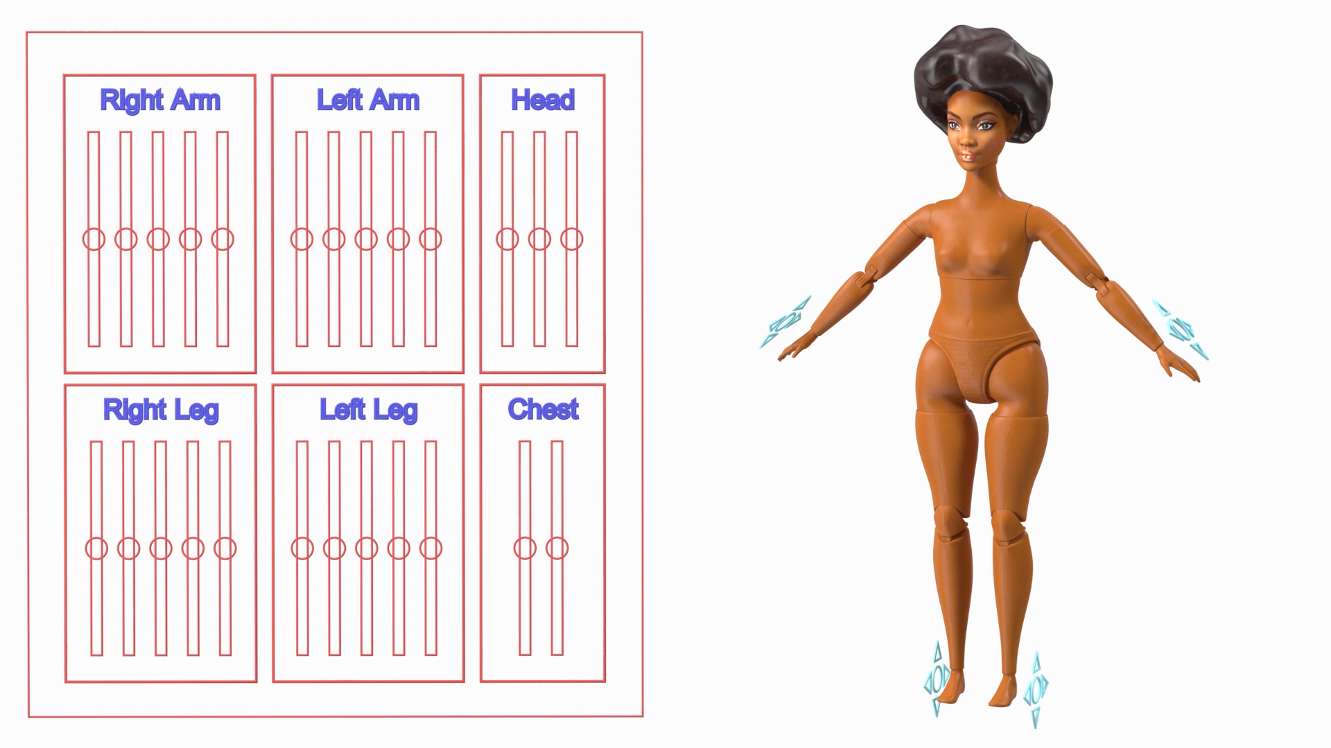 Barbie Looks Doll Elle GTD91 Rigged for Maya 3D model