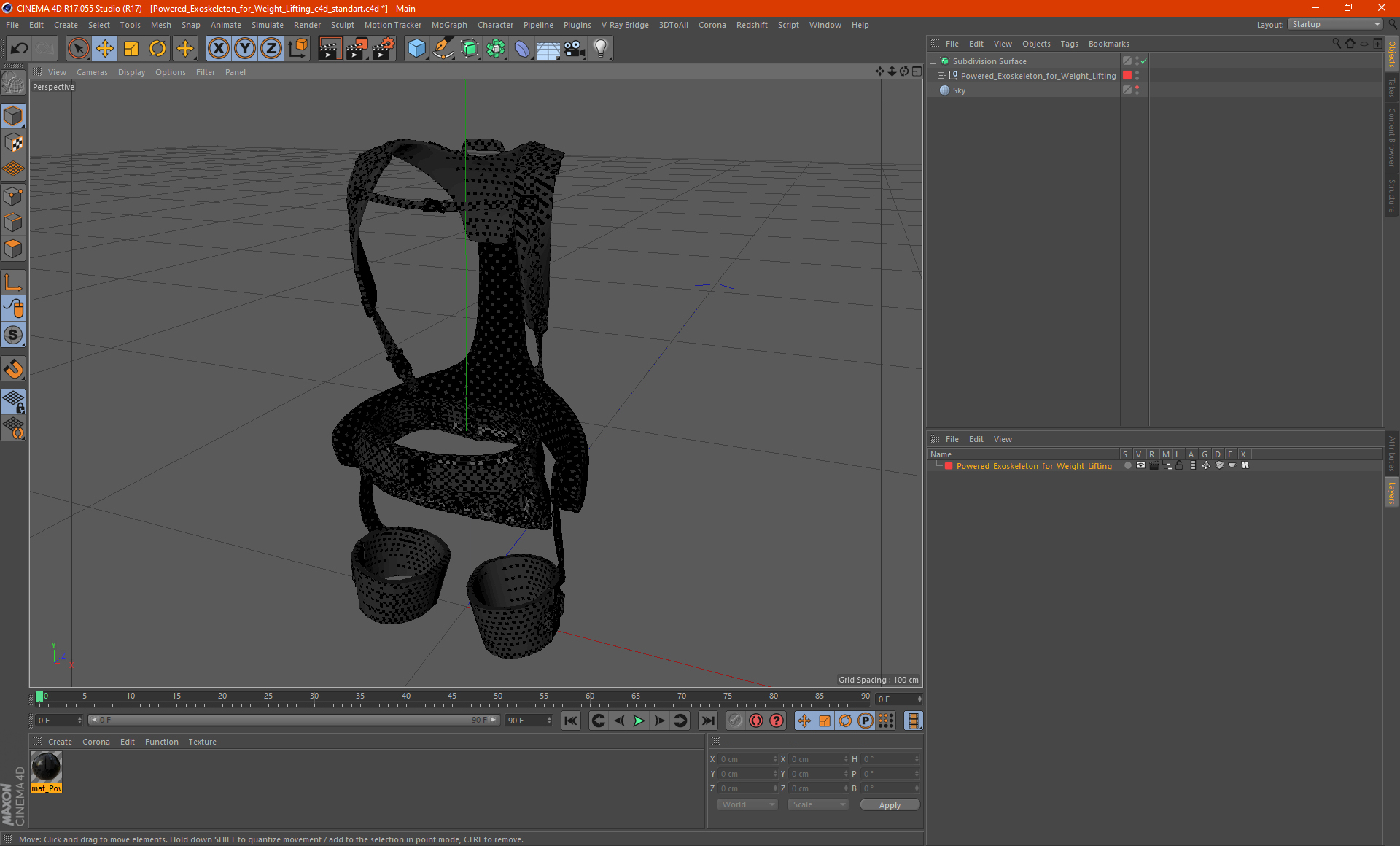 3D Powered Exoskeleton for Weight Lifting model