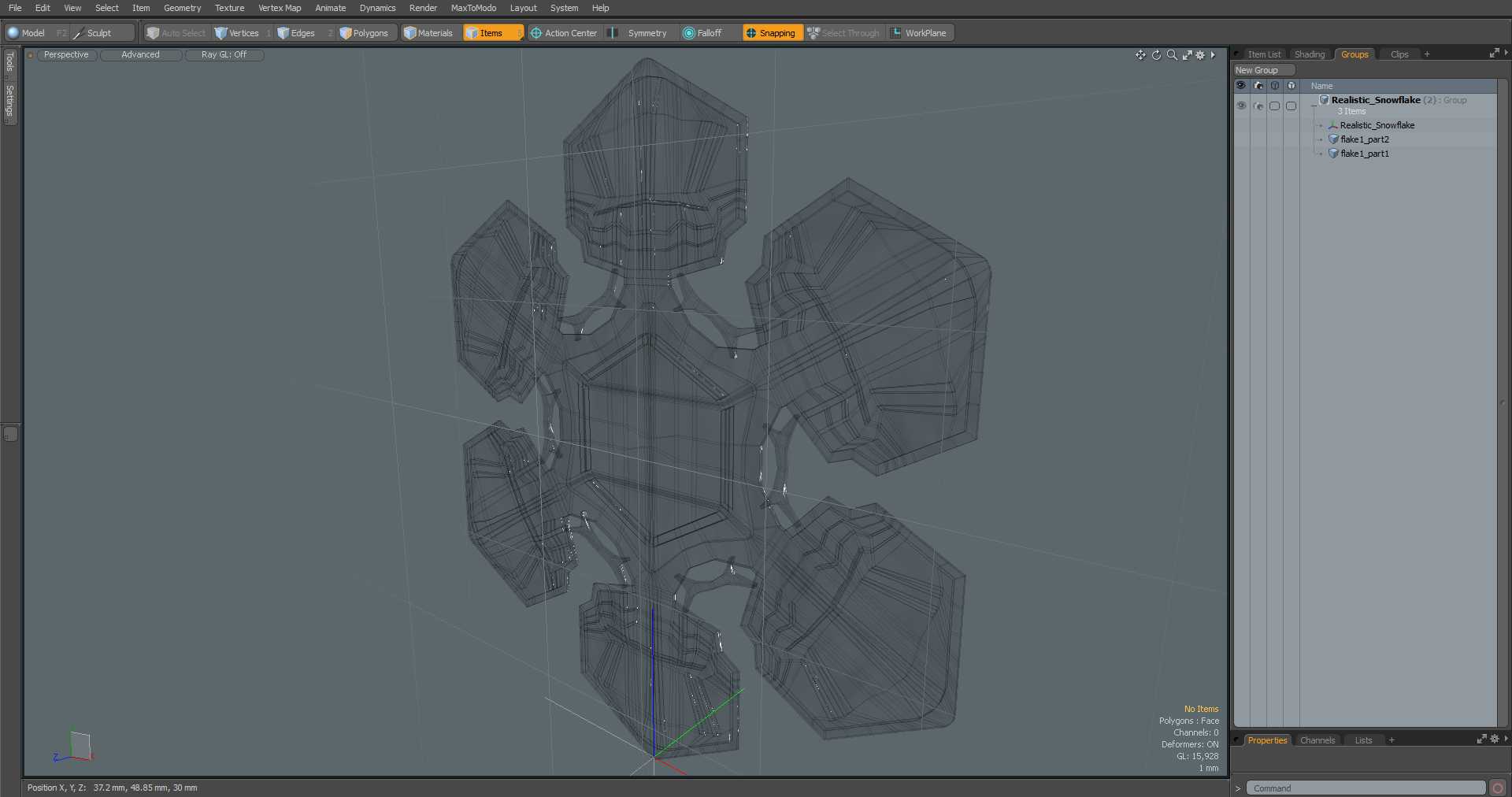 Realistic Snowflake 3D model
