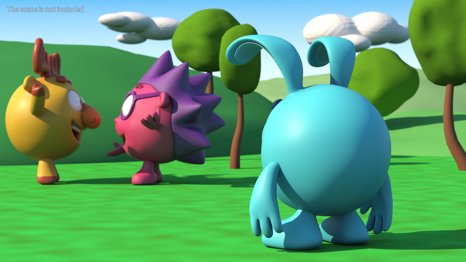 Cartoon Character Krash Sad Pose 3D
