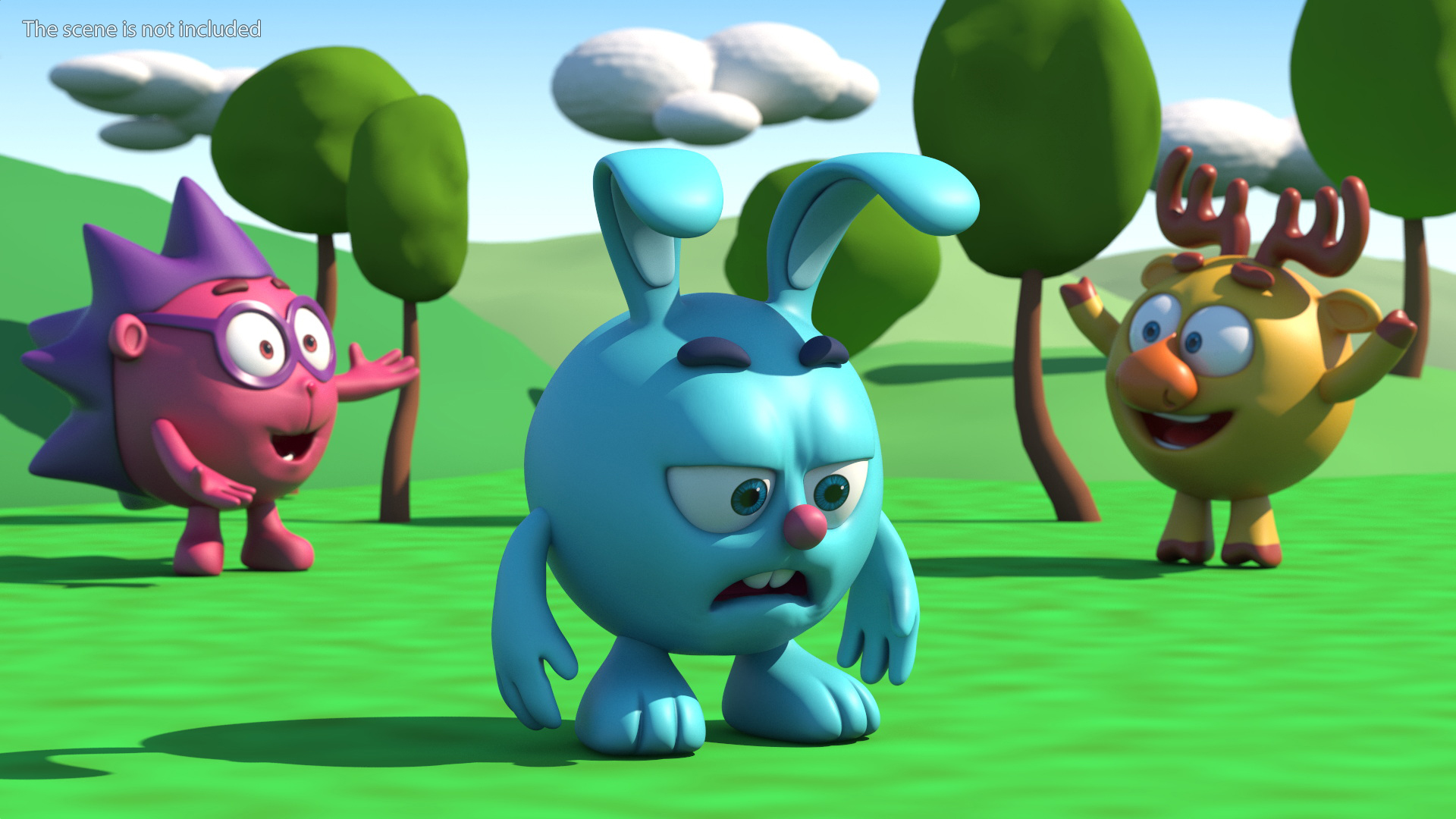 Cartoon Character Krash Sad Pose 3D