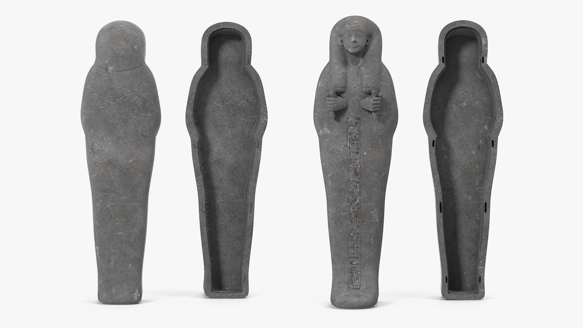 3D Stone Egyptian Sarcophagus