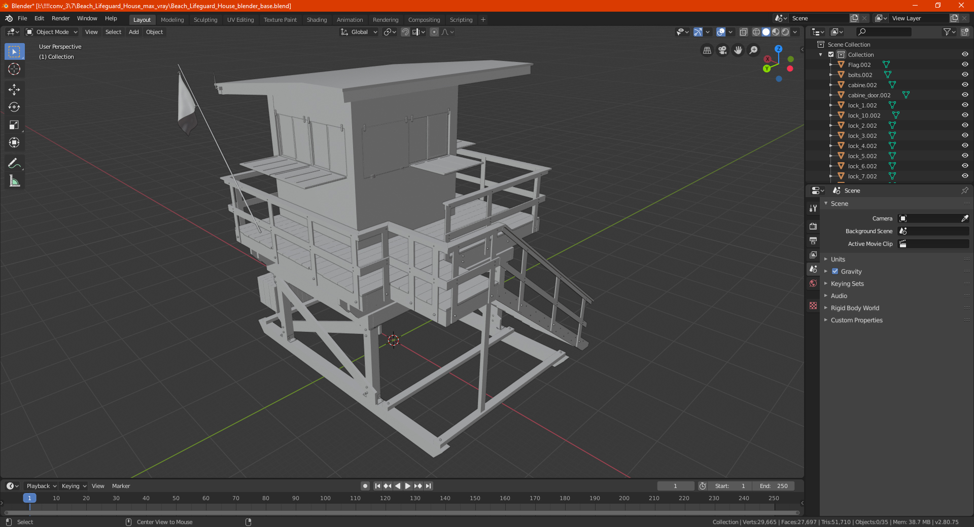 3D Beach Lifeguard House