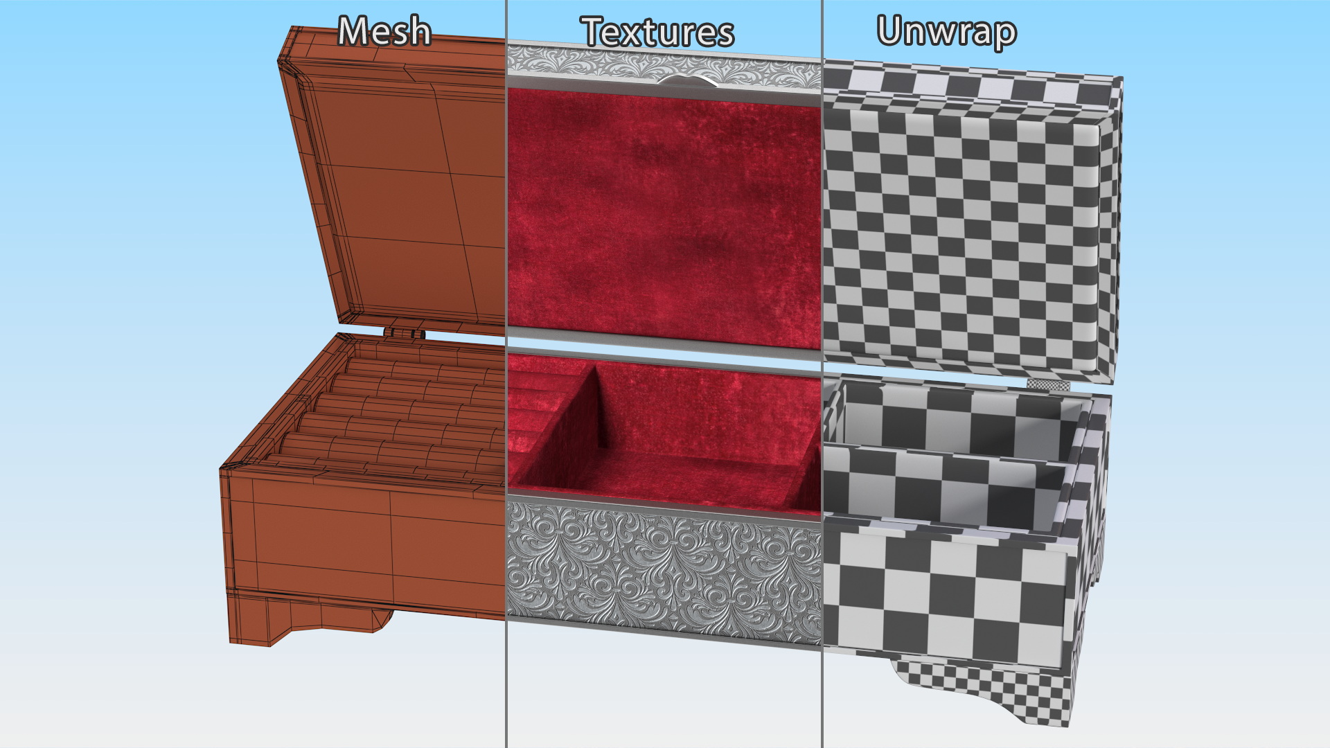 3D Silver Jewelry Box model