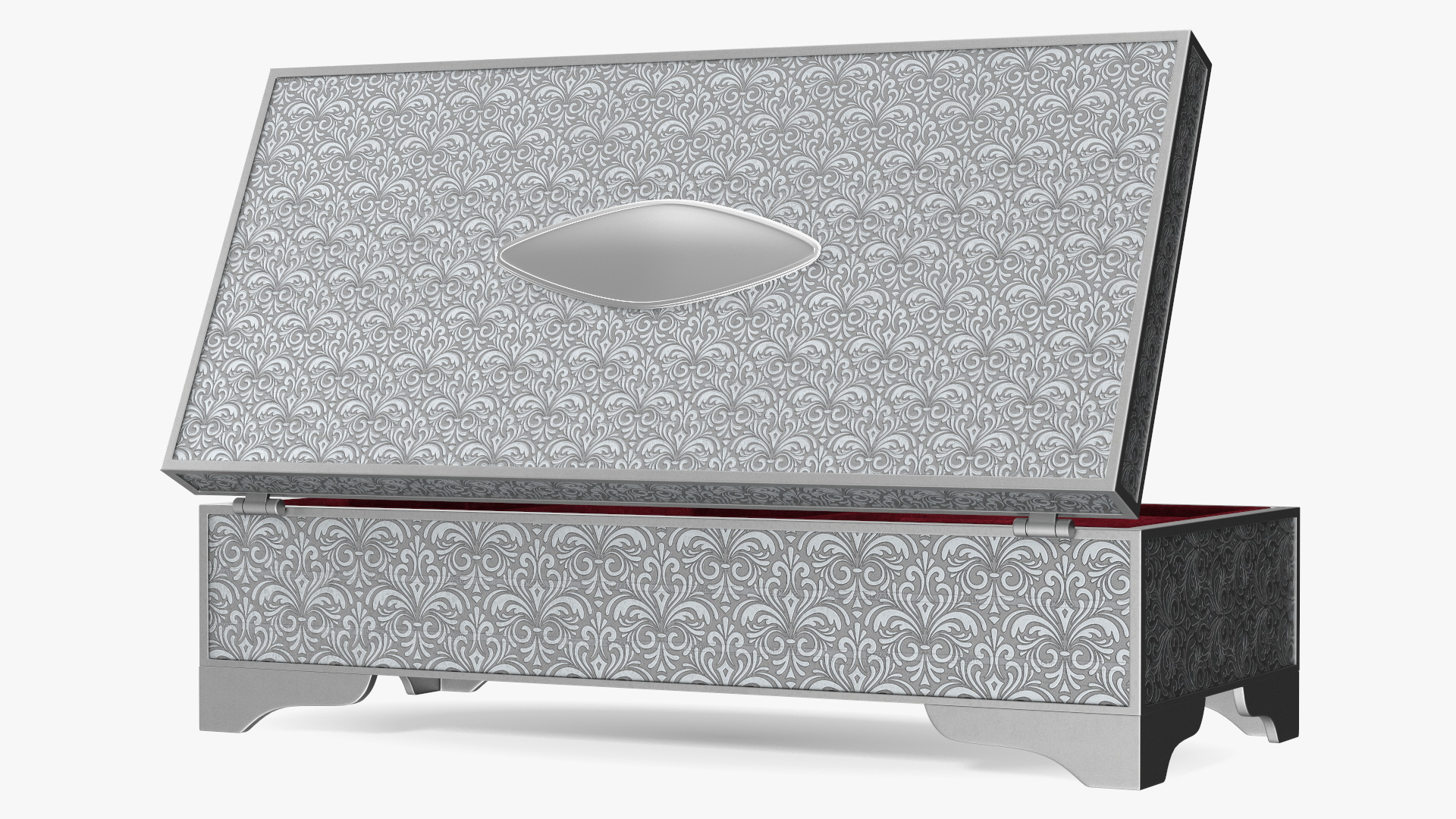 3D Silver Jewelry Box model