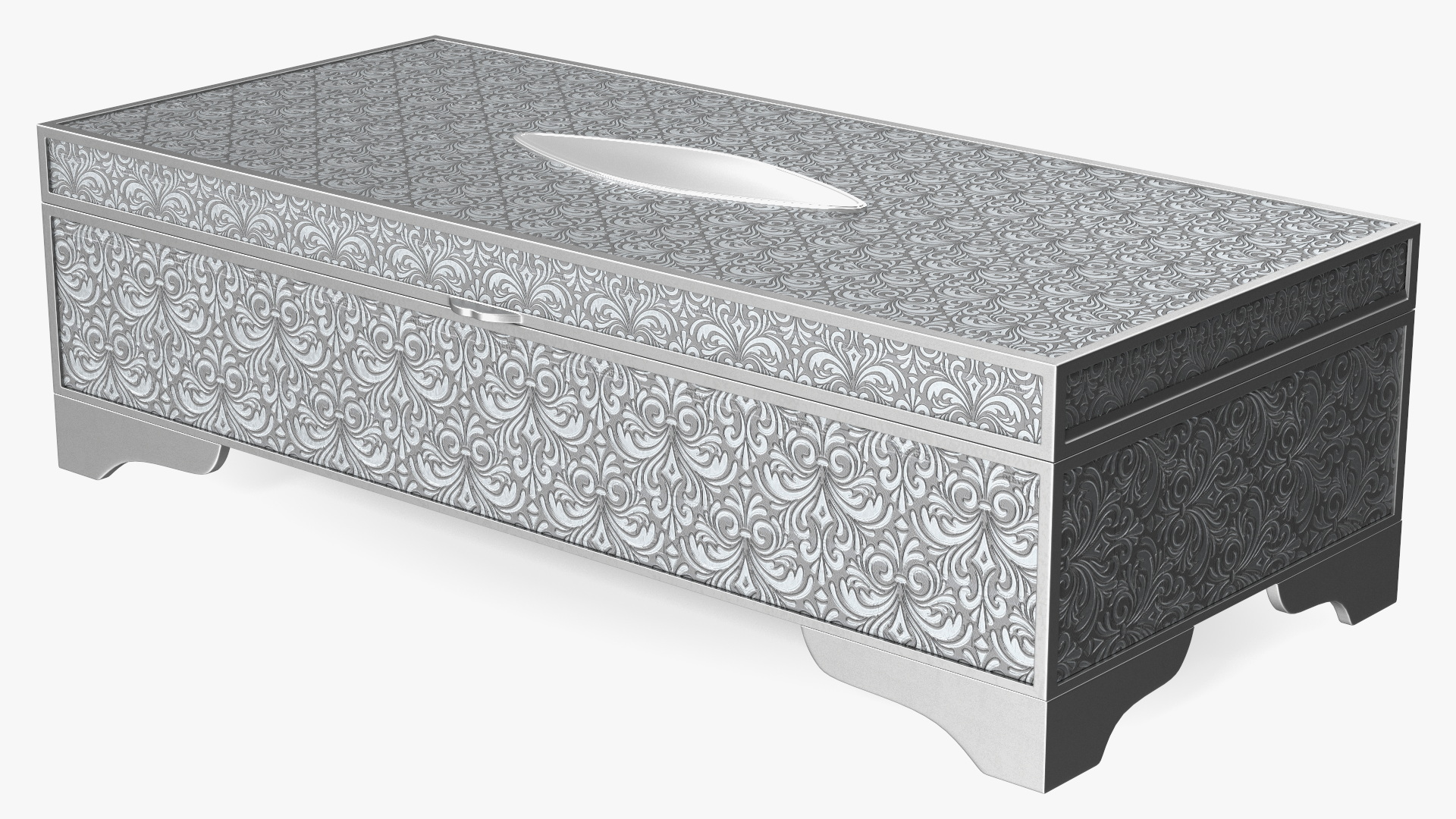 3D Silver Jewelry Box model