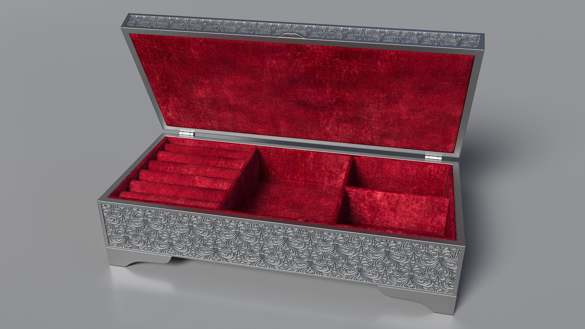 3D Silver Jewelry Box model