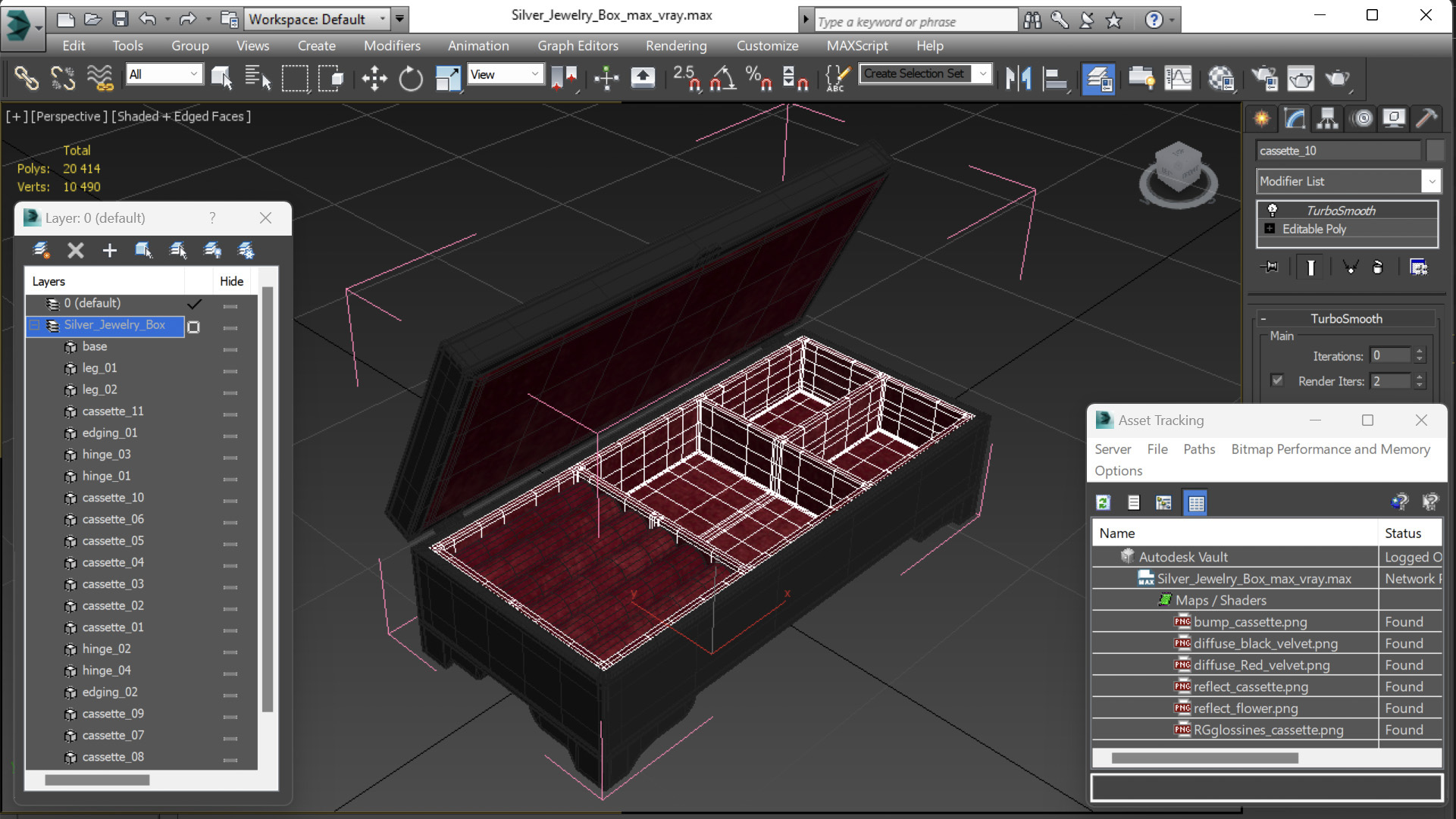 3D Silver Jewelry Box model