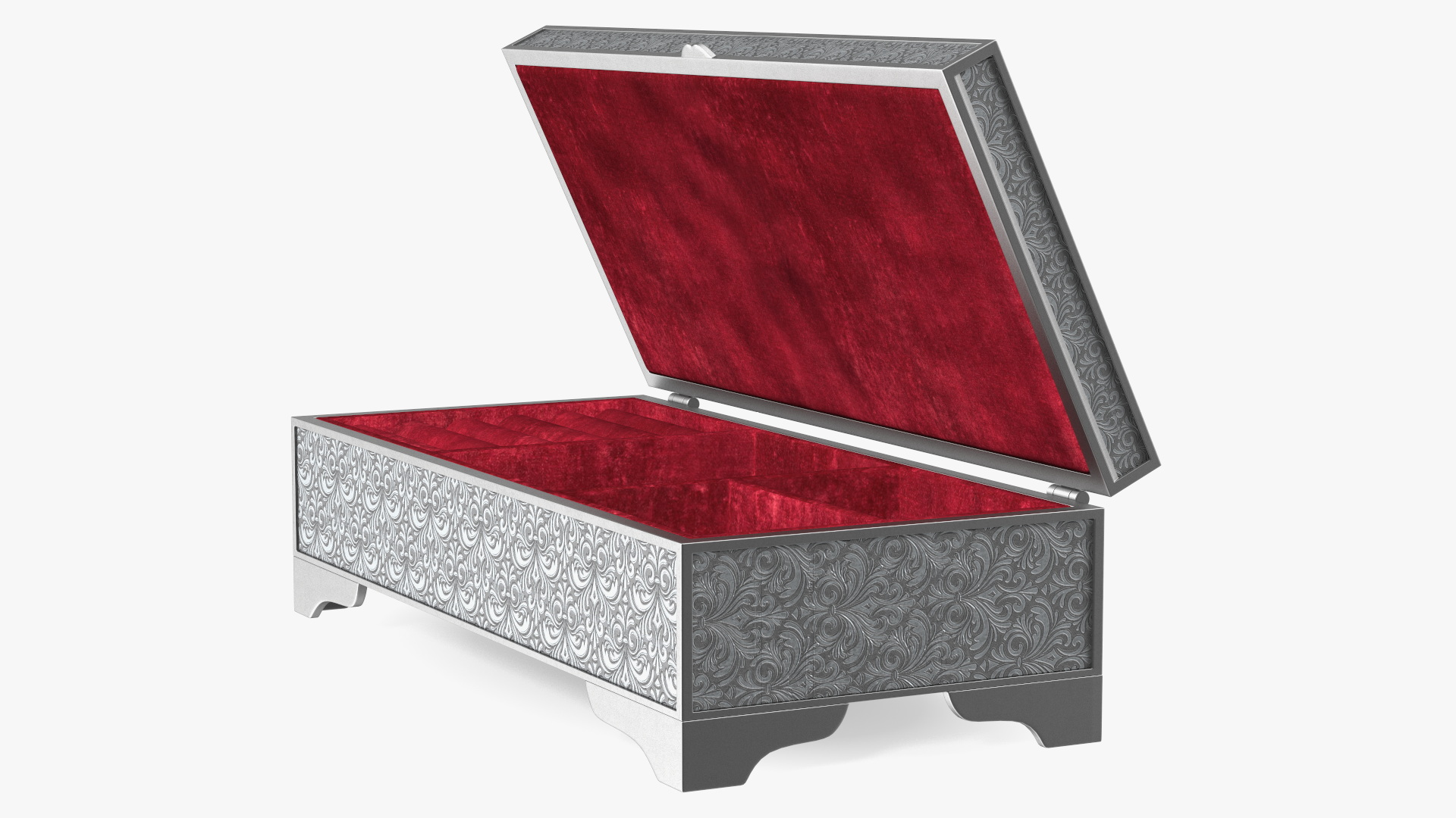 3D Silver Jewelry Box model